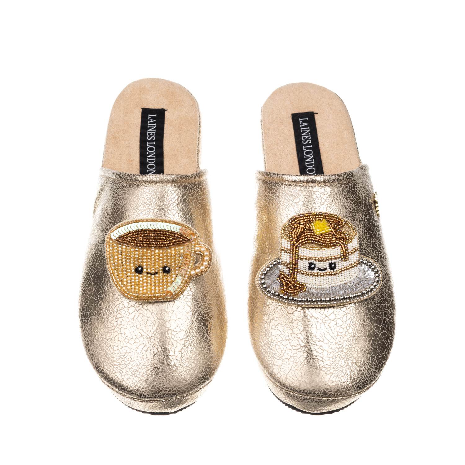 Laines London Women's Gold Softies With Laines Loveables Coffee & Pancakes Brooches In Gold