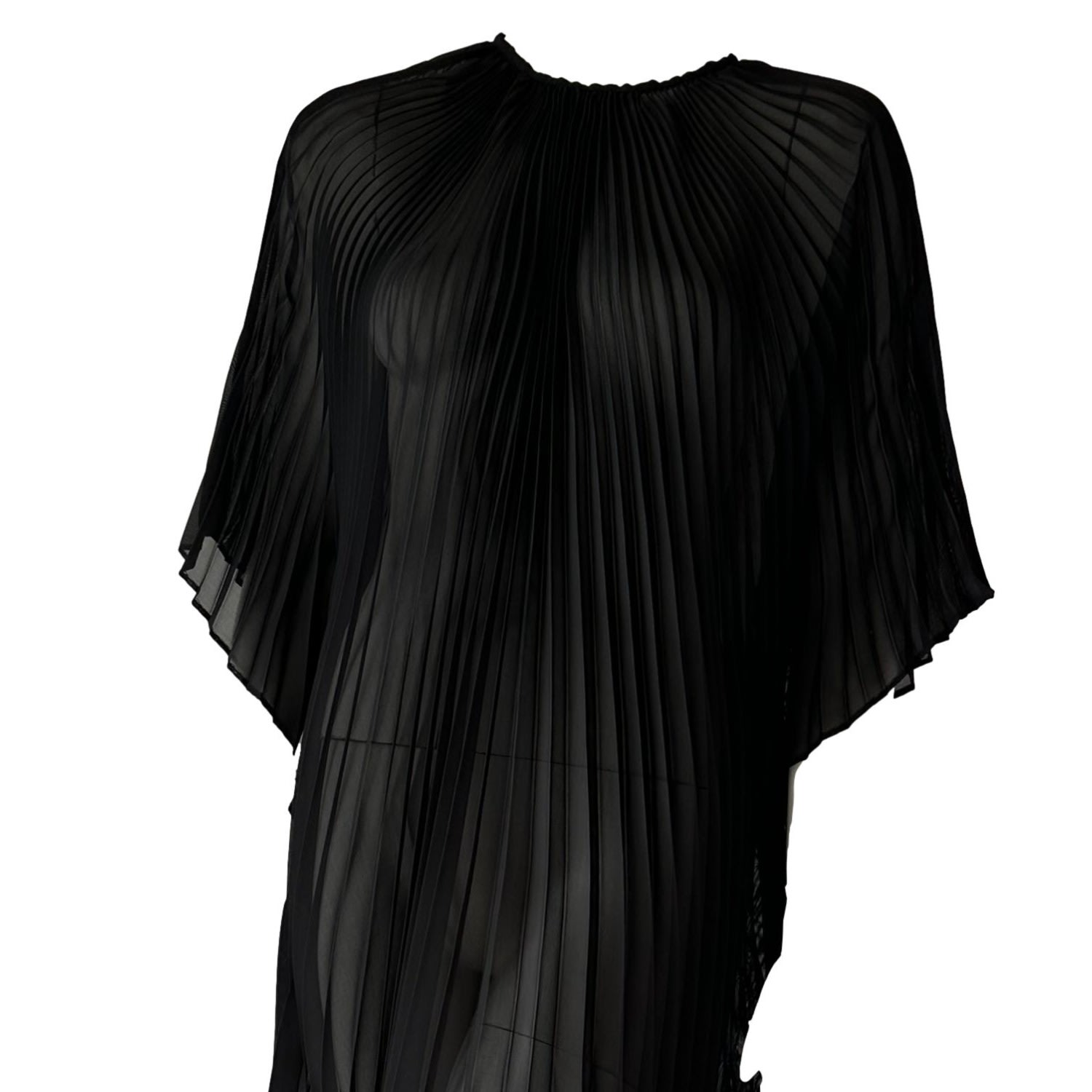 Monica Mahoney Women's Black Chiffon Esmerelda Pleated Caftan In Black