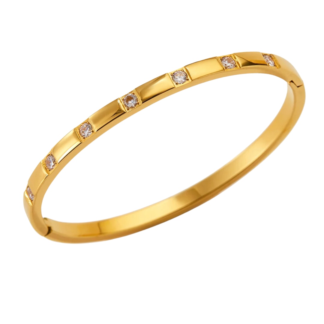 Mg Jewelry Women's Gold Stone Waterproof Bangle In Gold