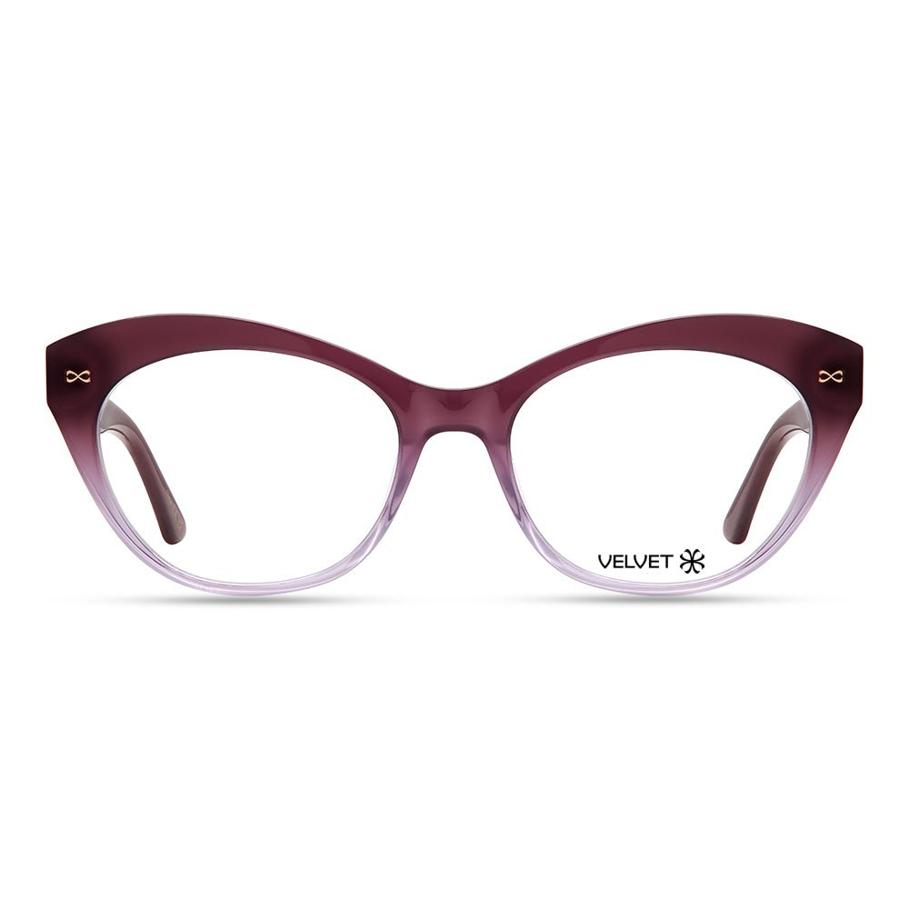Velvet Eyewear Women's Purple  Cat Eye Optical Style - Minnie- Plum