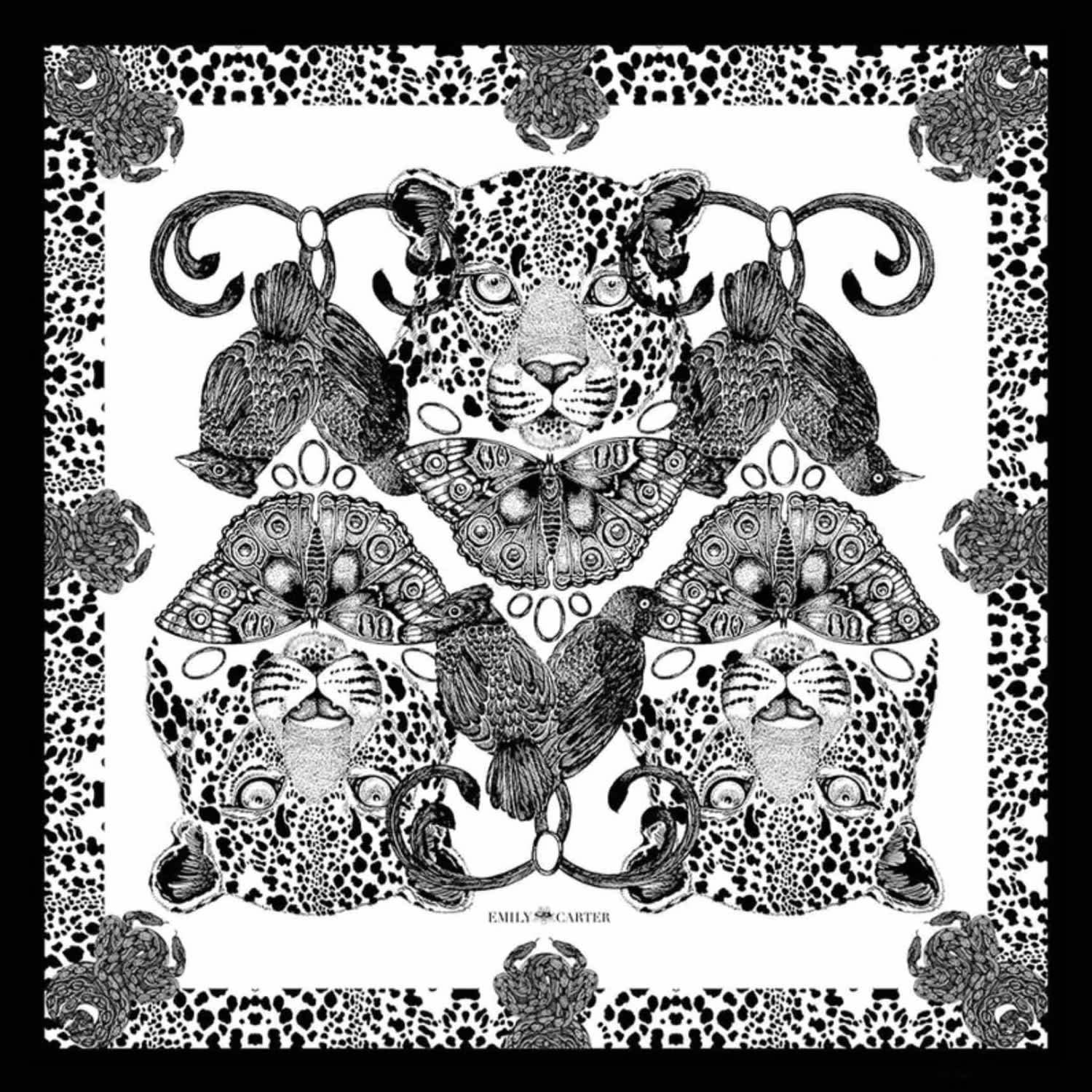 Emily Carter Women's Black / Neutrals The Tropical Leopard Neckerchief