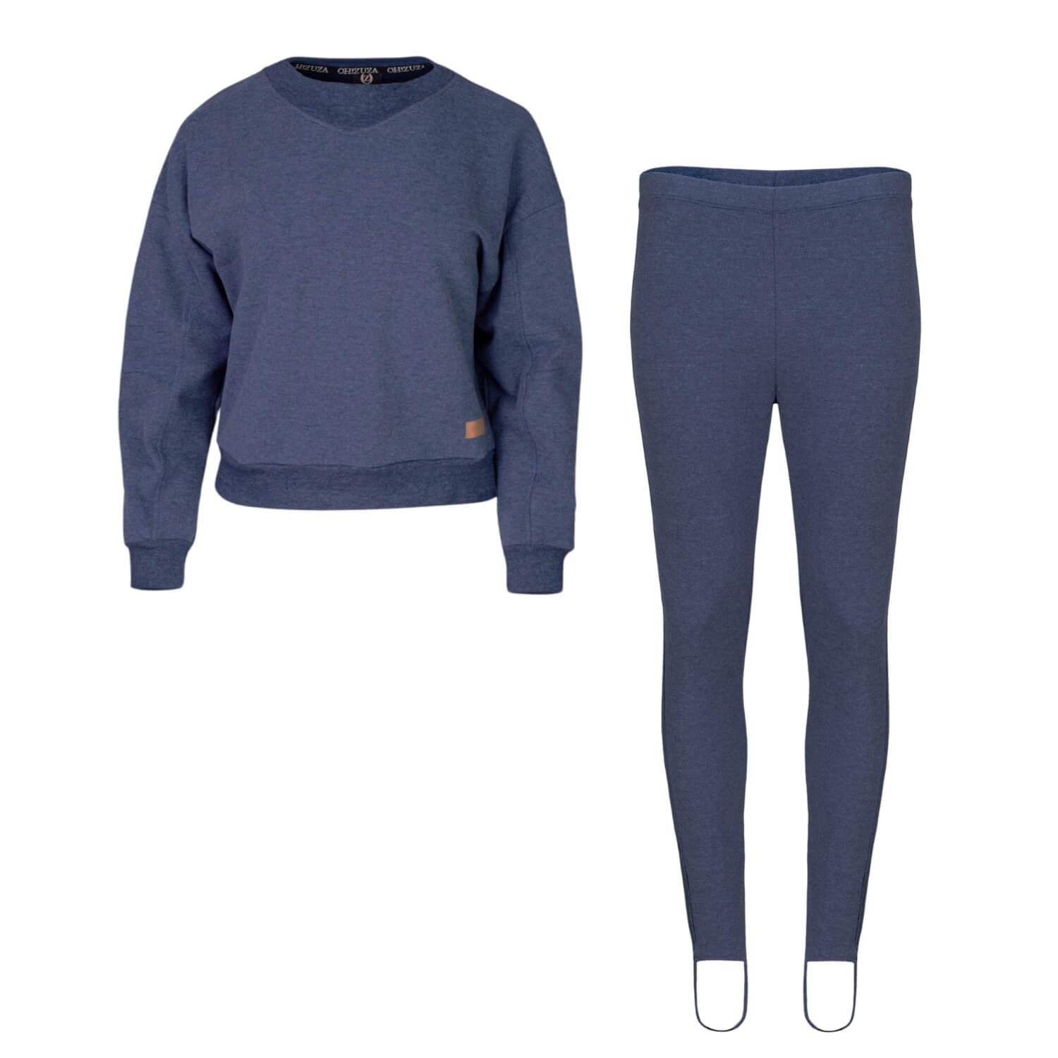 Oh!zuza Night&day Blue Short Sweatshirt & Stirrup Leggings Set In Blue