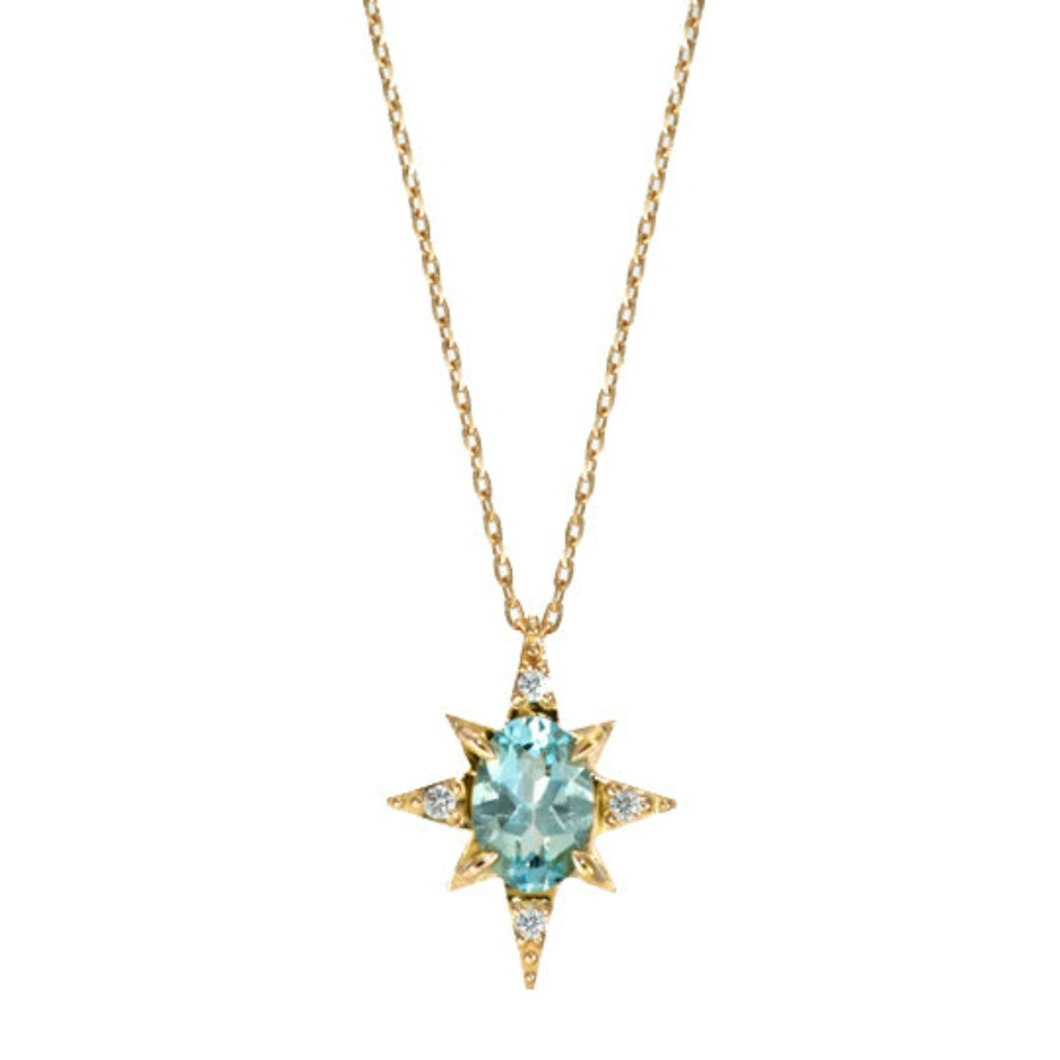 Women’s Ocean Star Aquamarine Yellow Gold Vermeil Necklace Azura Jewelry New York