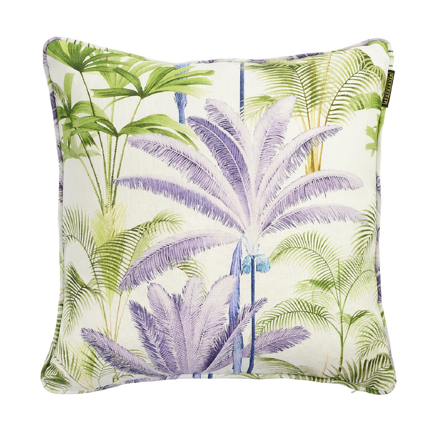 Green / Pink / Purple Palmeras / Frost Grey Linen Cushion By Mindthegap