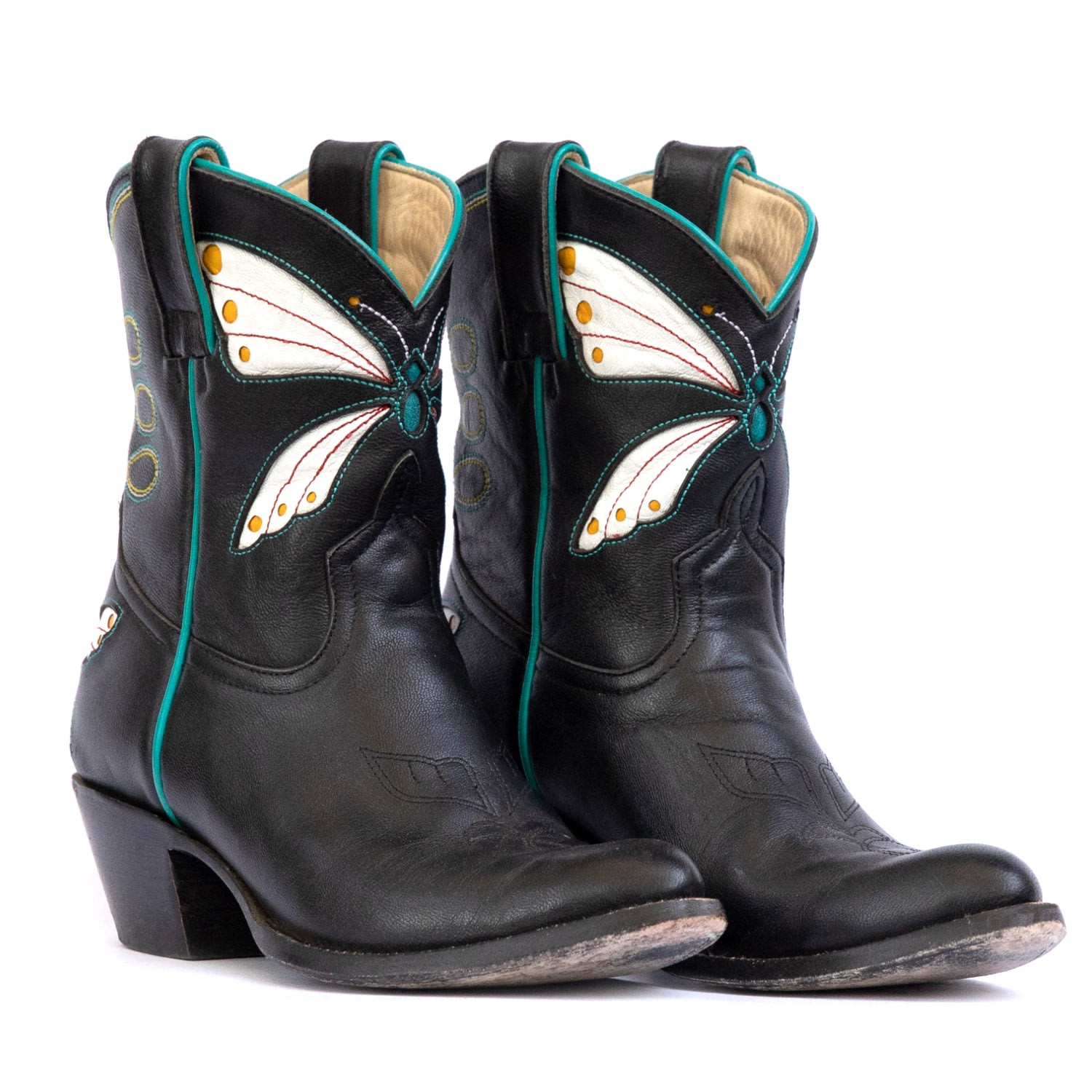 Fraulein Boot Company Women's Black Butterfly Cowboy Boot In Black