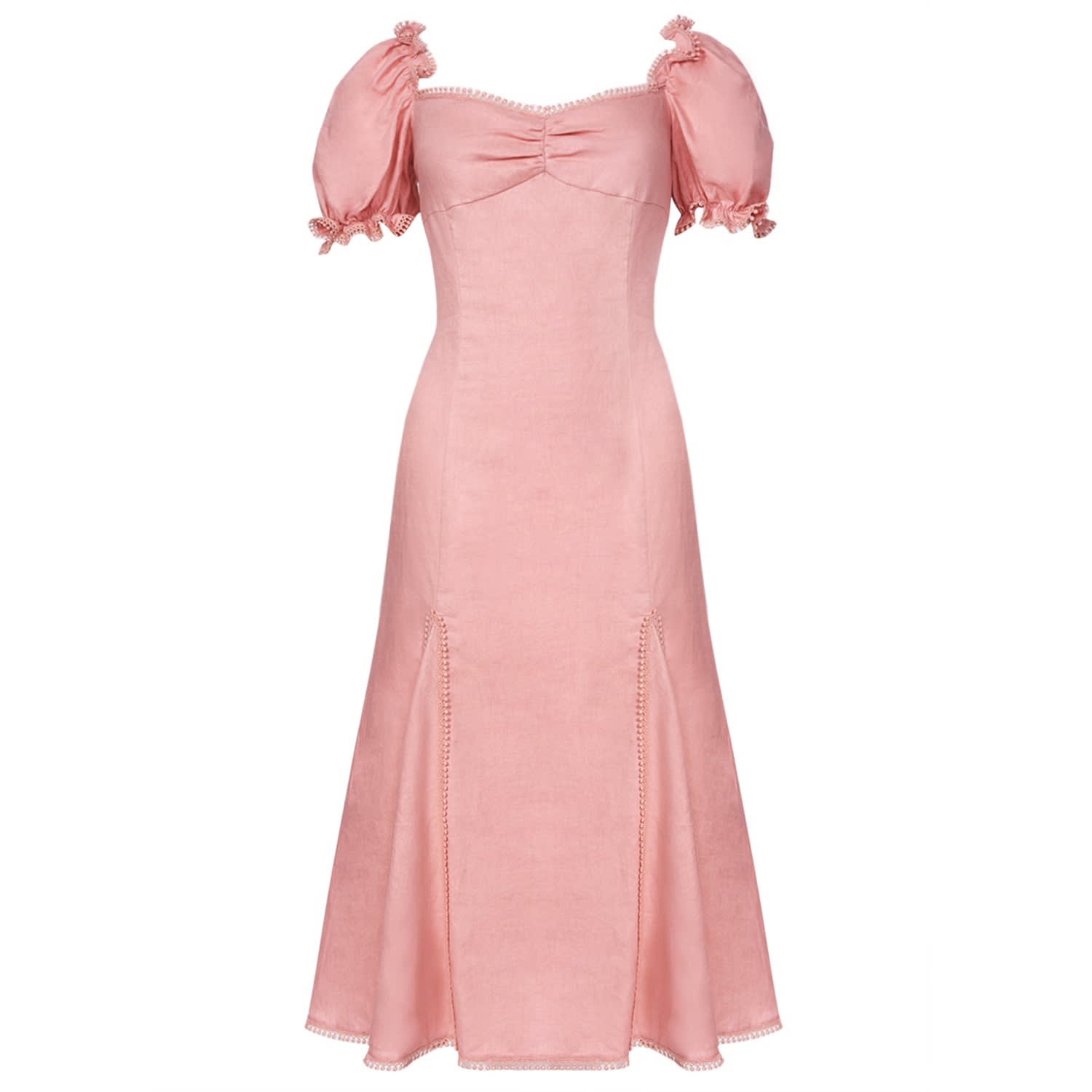 pink linen dress