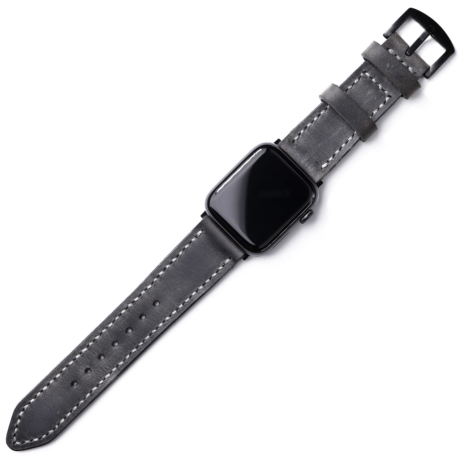 Roarcraft Men's Grey Custom Made Apple Watch Strap - Antique Gray In Grey