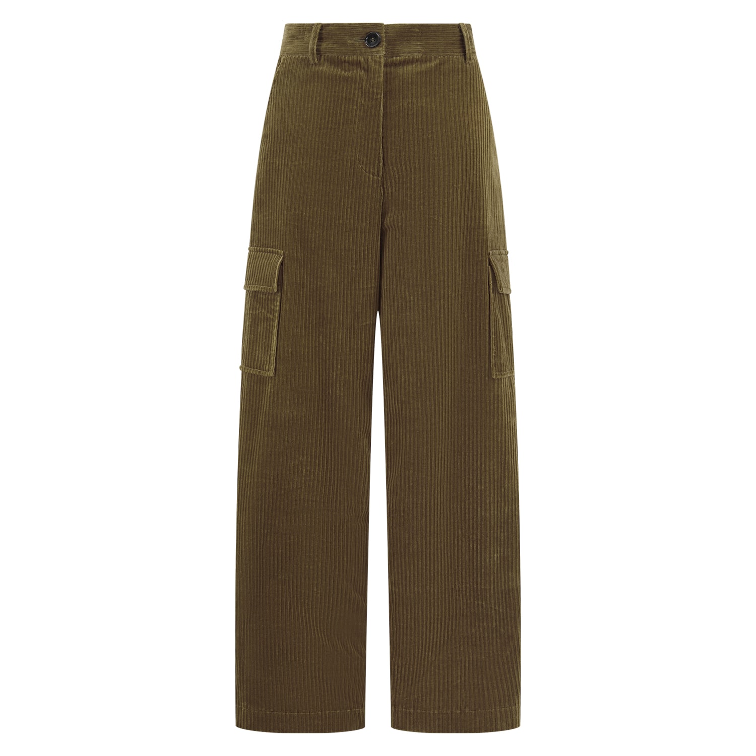 Nooki Design Women's Green Bessie Cord Cargos In Khaki In Green