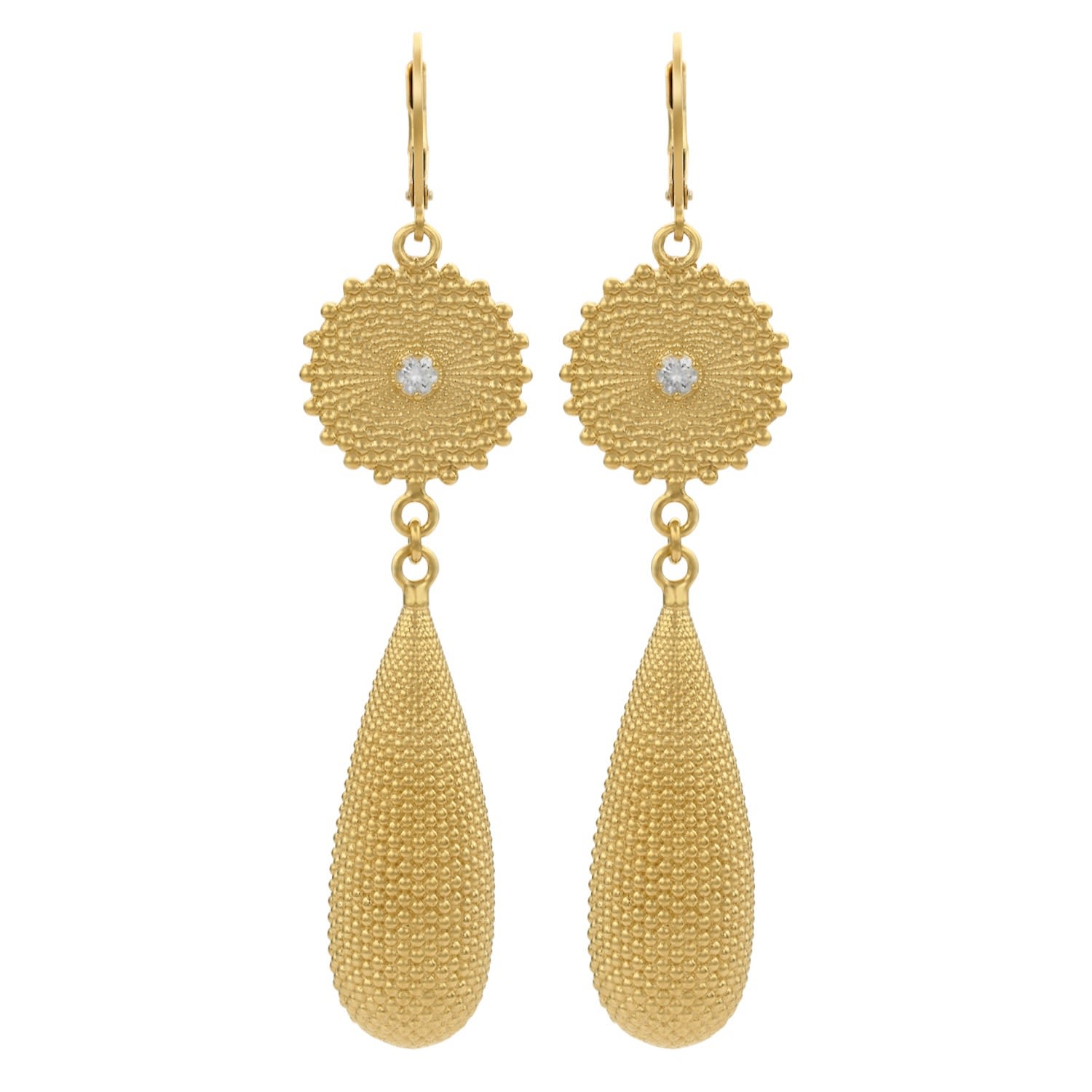 Zoe And Morgan Women's Sunshine Earrings Gold White Zircon In Gold