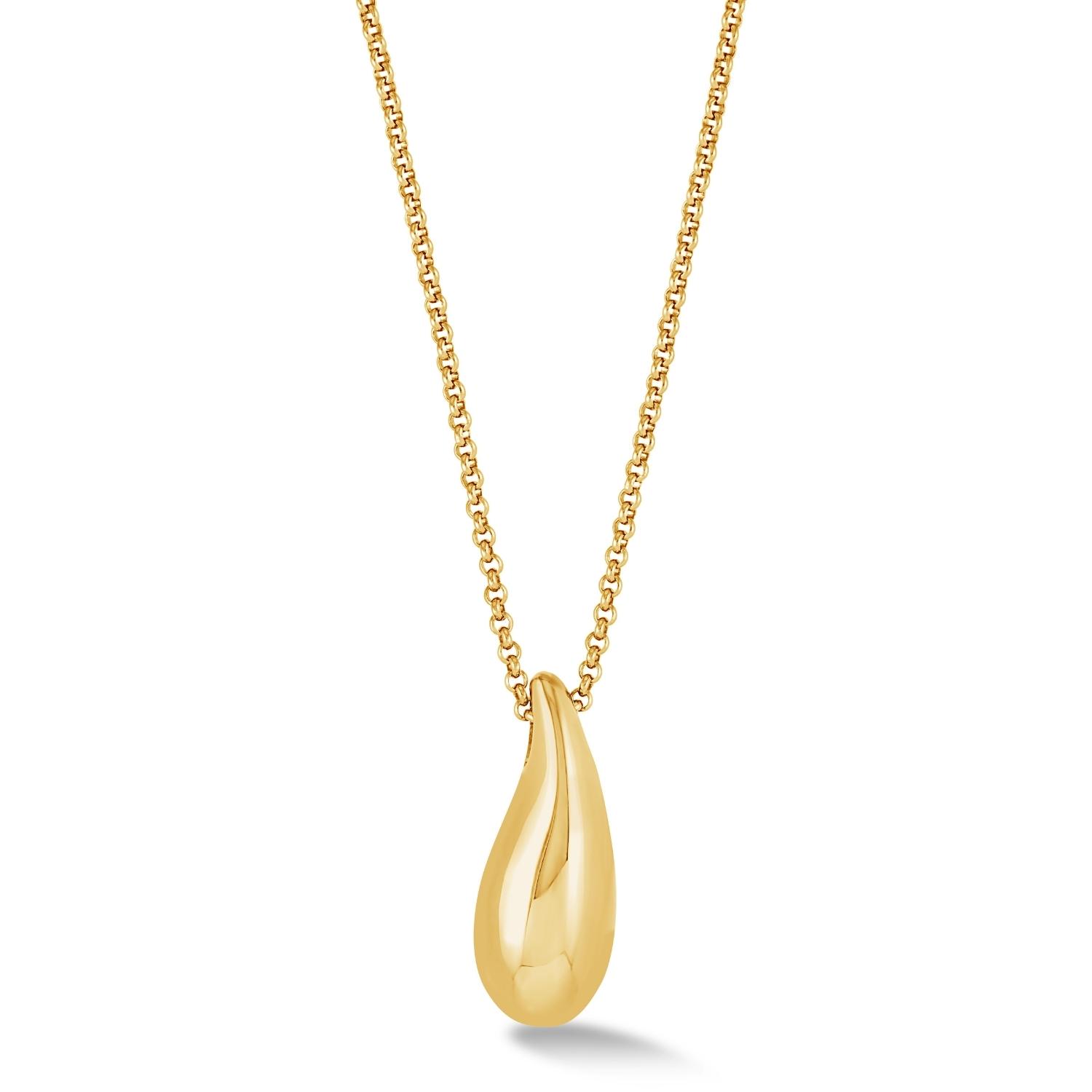 Dower & Hall Gold Men's Teardrop Pendant In Vermeil In Gold
