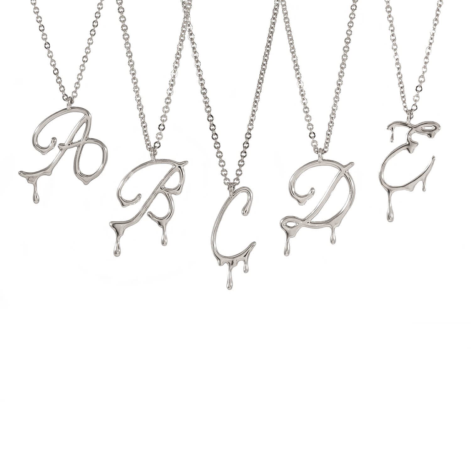 Drip initial necklace sale