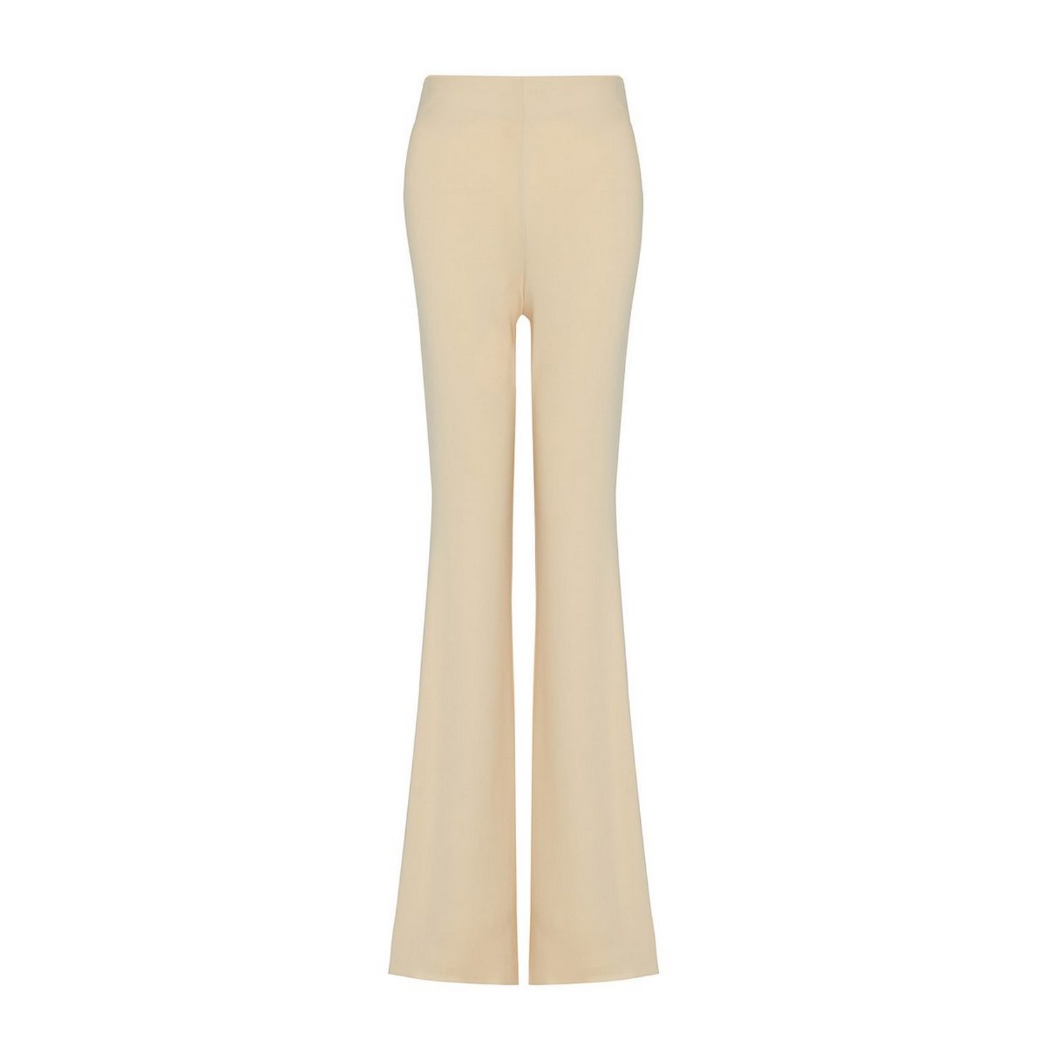 Women’s White High-Waisted Spanish Flare Ecru Trousers Medium Rue Les Createurs