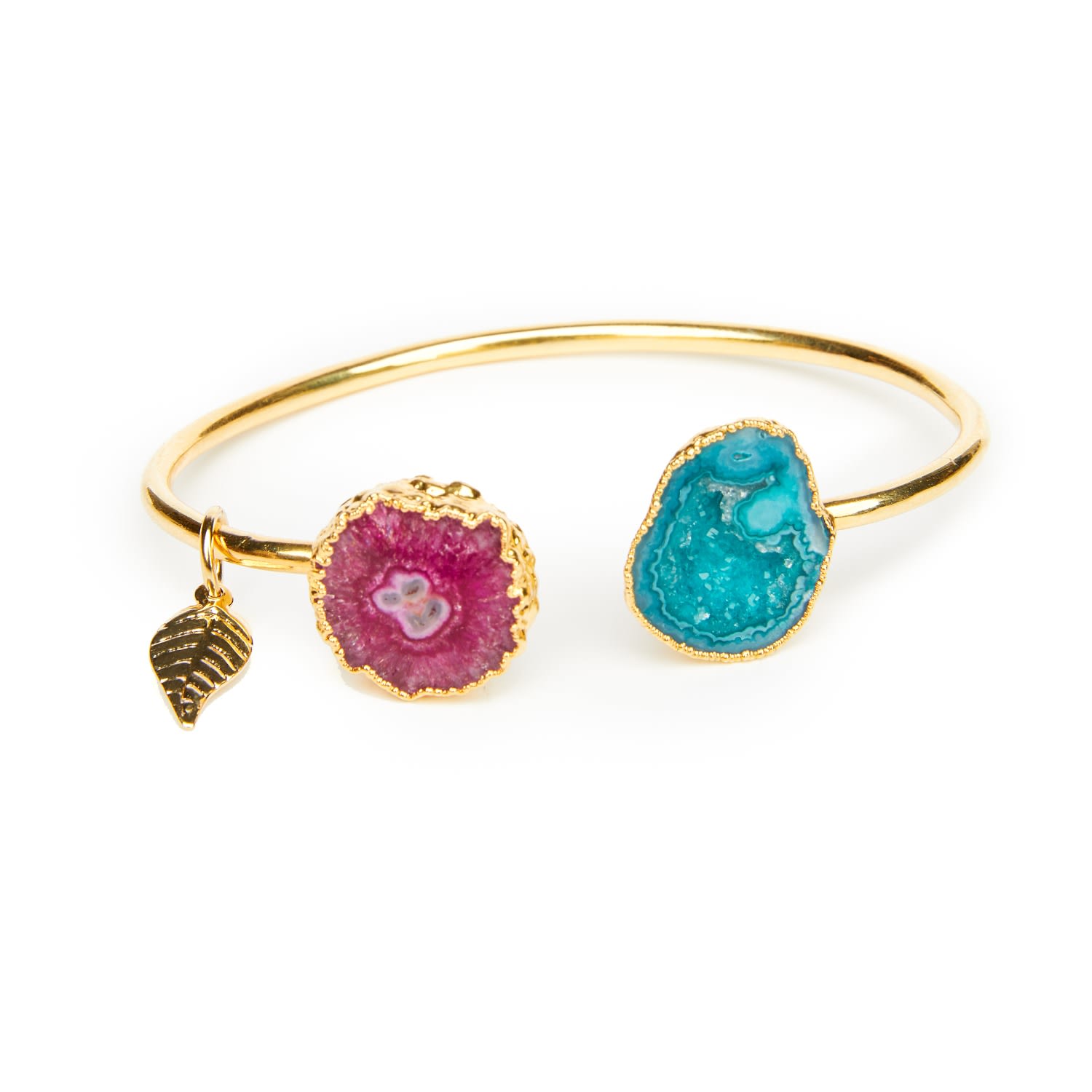 Magpie Rose Women's Green & Pink Rocks In The Sky Bangle