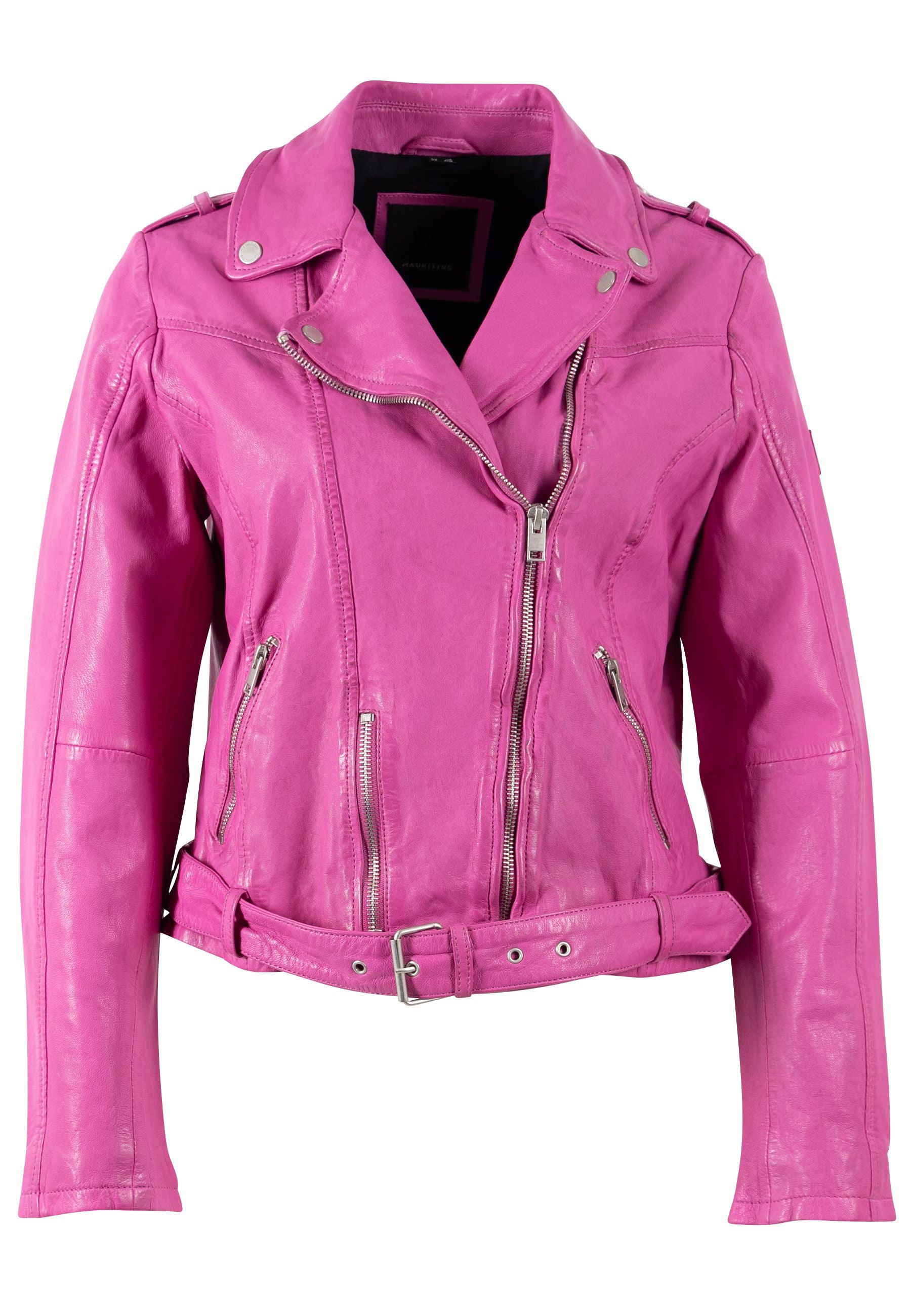 Women's Pink Wild Rf Leather Jacket, Electric Fuchsia | 4Xl | Mauritius