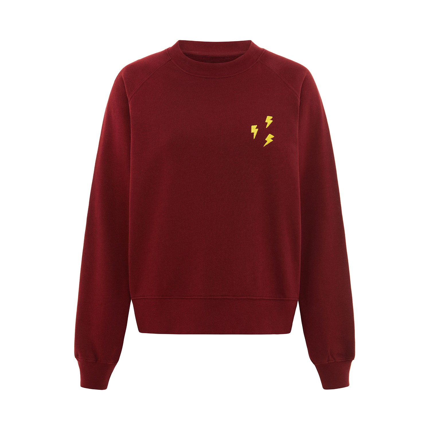 Blonde Gone Rogue Women's Red Flashes Embroidery Organic Cotton Sweatshirt In Burgundy In Red