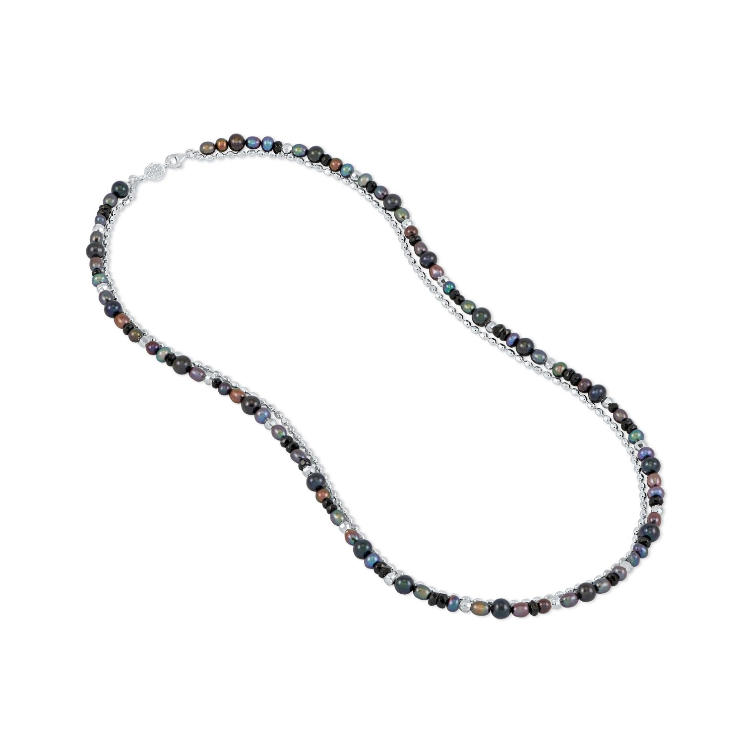 Dower & Hall Men's Peacock Pearl Orissa Necklace In Sterling Silver In Multi