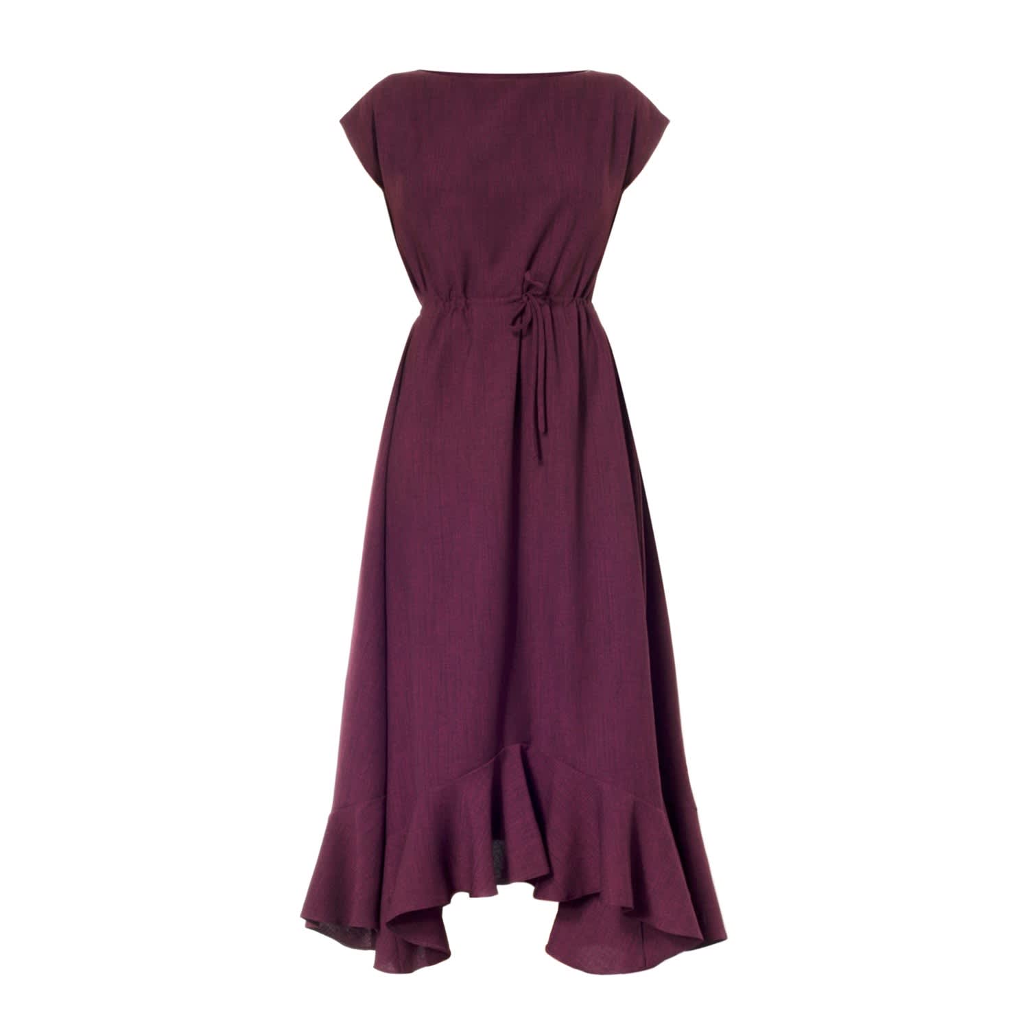 plum midi dress