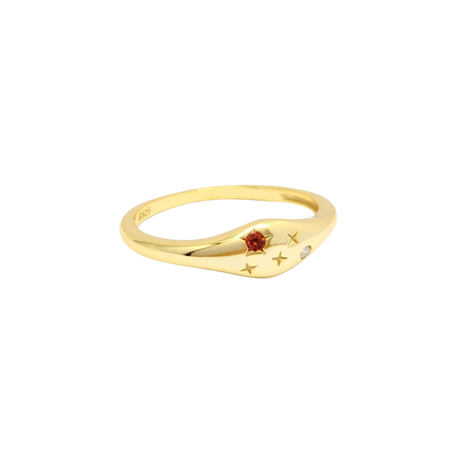 Women’s Gold Capricorn Zodiac Constellation Ring Lucky Eleven