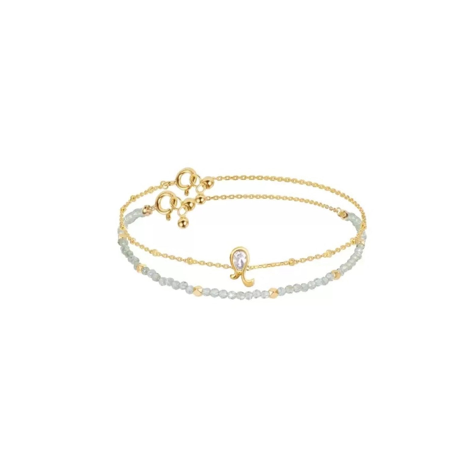 Jiaying Wang Wjy Studio London Women's Gold / Grey Constellation Leo Zodiac Bracelet – Natural Crystal Adjustable In Multi