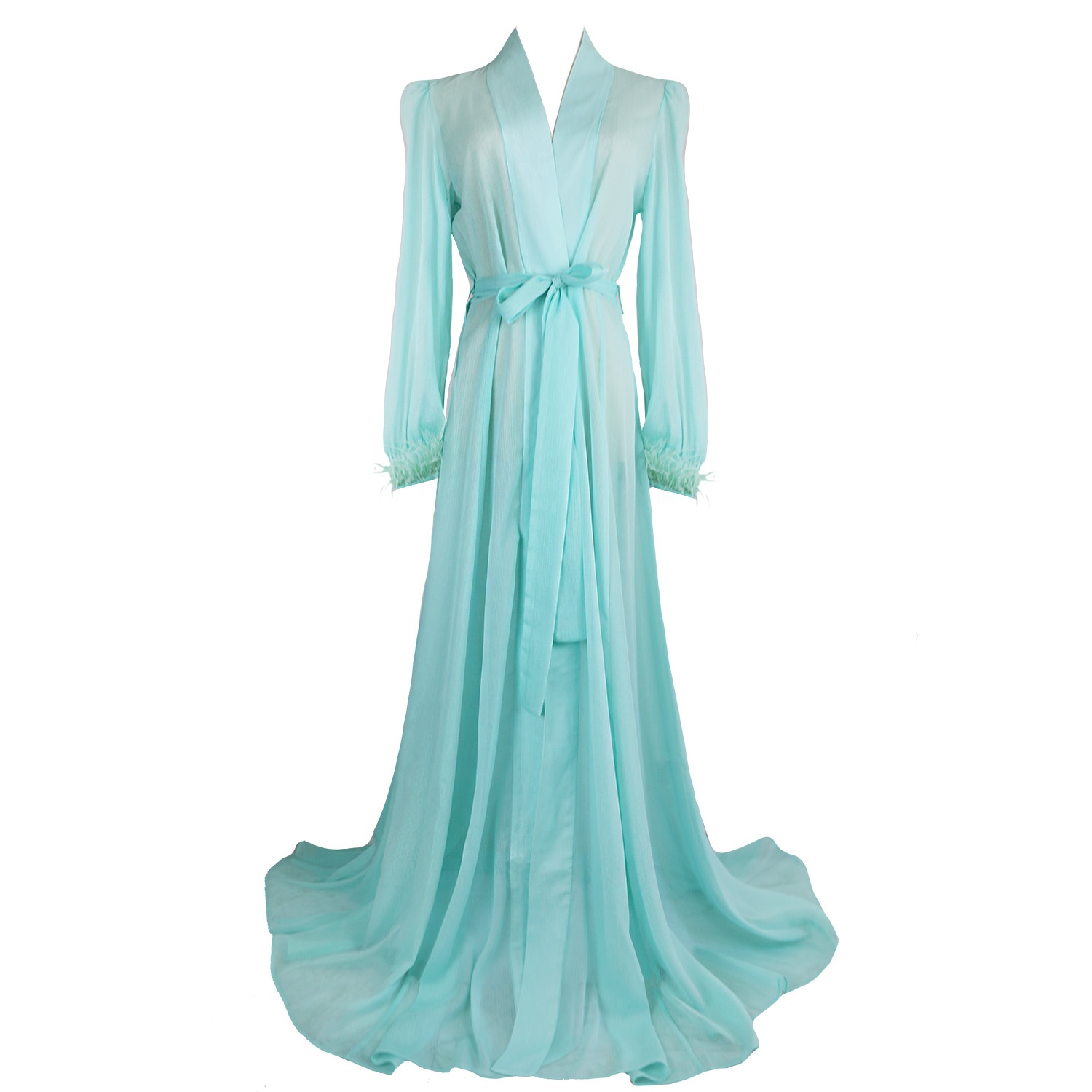 Women's Green / Blue Reina Sparkling Gown Mint | Small | Ak Royalty Resortwear