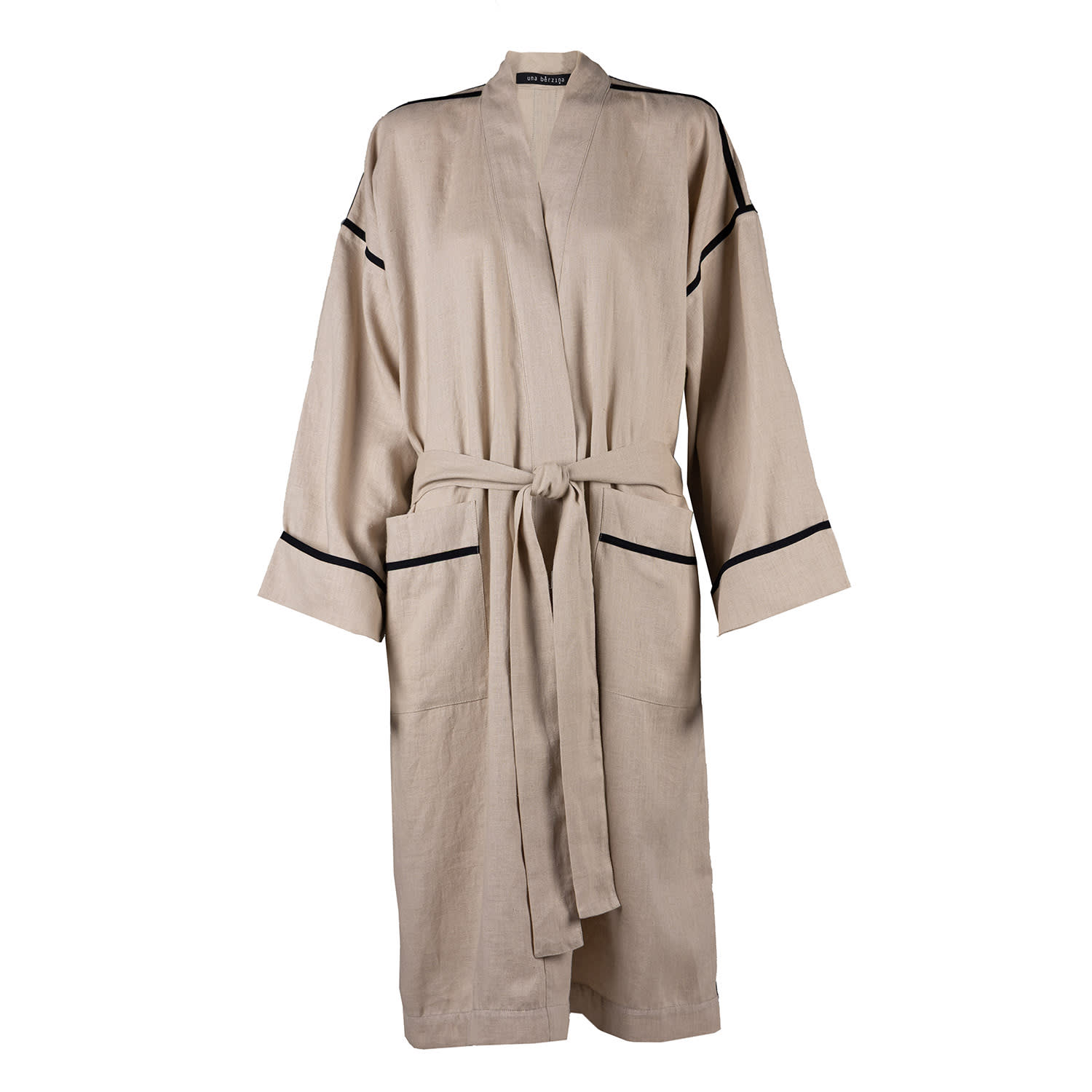 Una Berzina Women's Neutrals Beige Oversized Linen Kimono In Gray