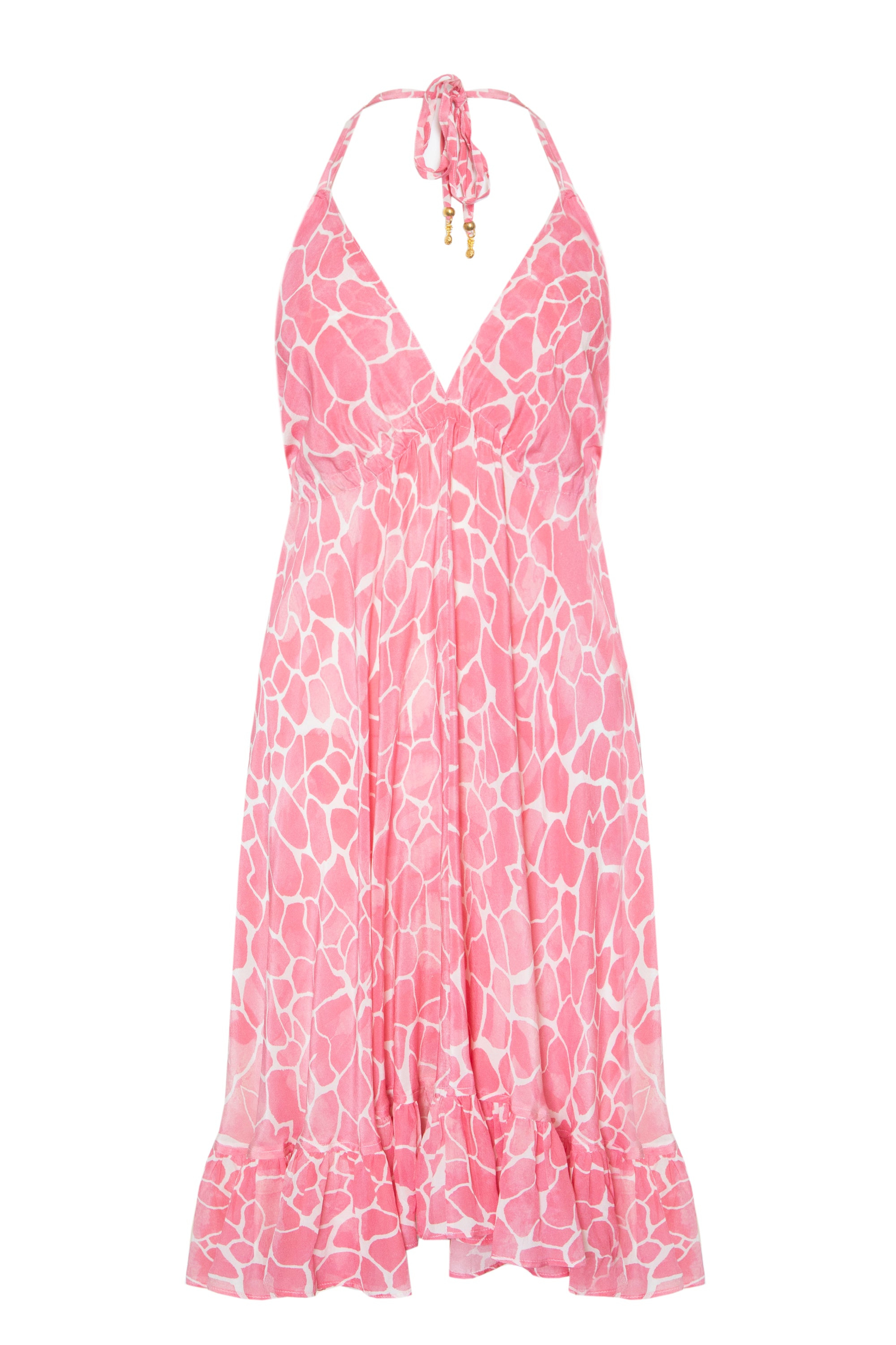 Women's Pink Candy Pebbles Mini Silk Ibiza Dress | One Size | Sophia Alexia