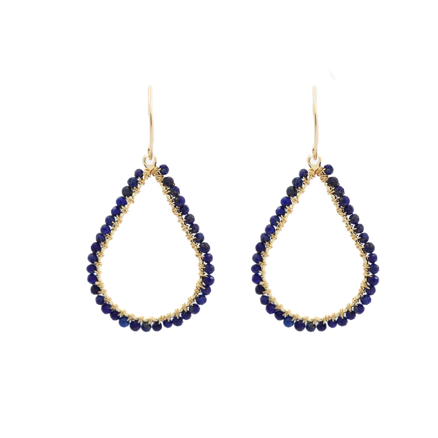 Women’s Gold "Chiyo" Lapis Lazuli Beaded Drop Earrings / Big Gosia Orlowska