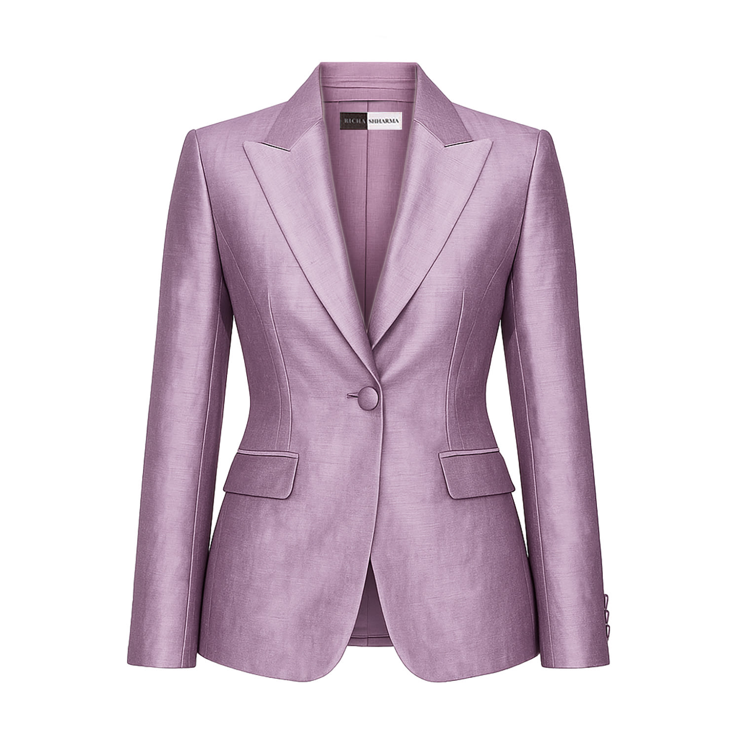 Richa Sharma Pink / Purple / Pink Women's Tailored Silk Lilac Blazer - Luxury Jacket For Formal & Casual Wear In Multi