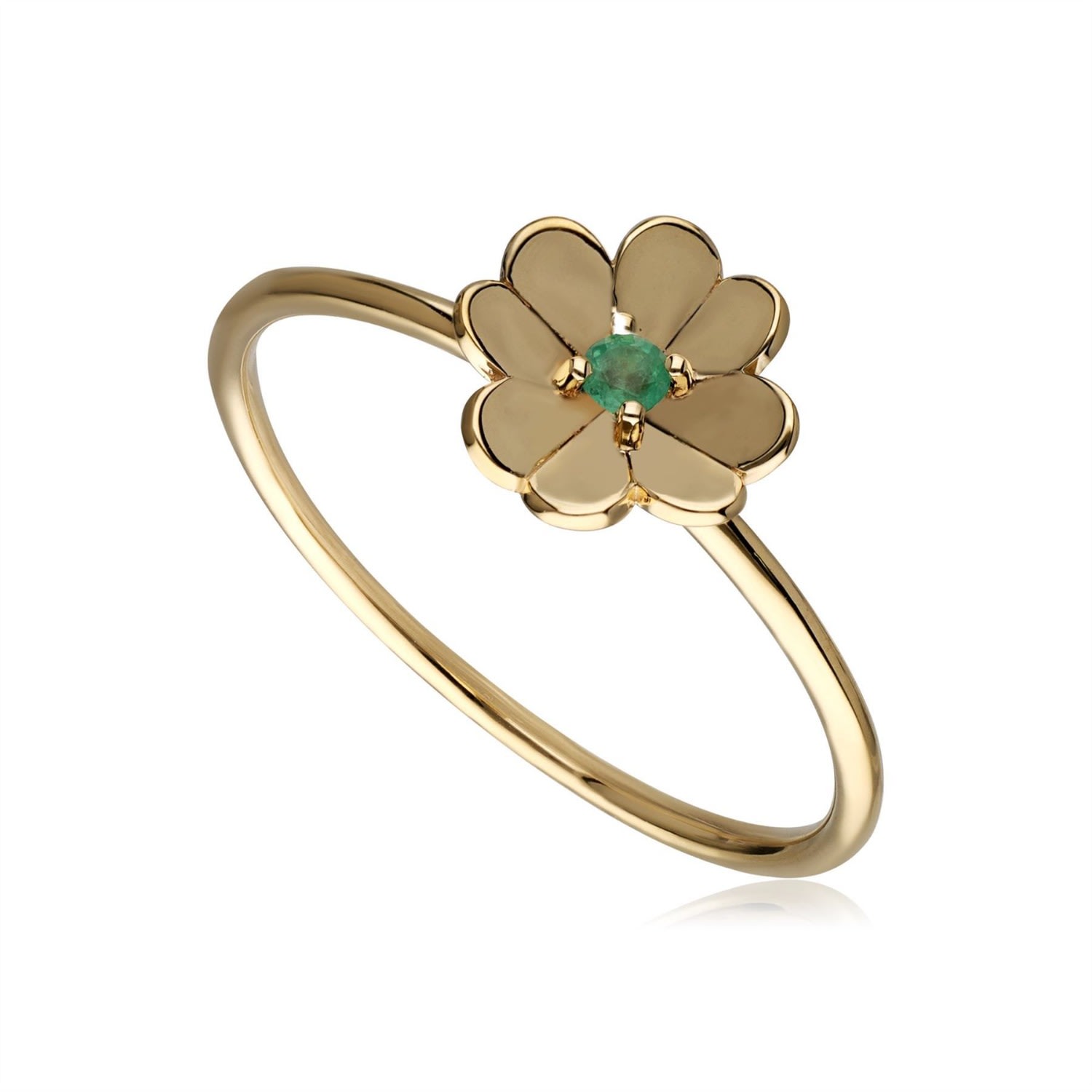 Women’s Green Gardenia Emerald Clover Ring Gemondo