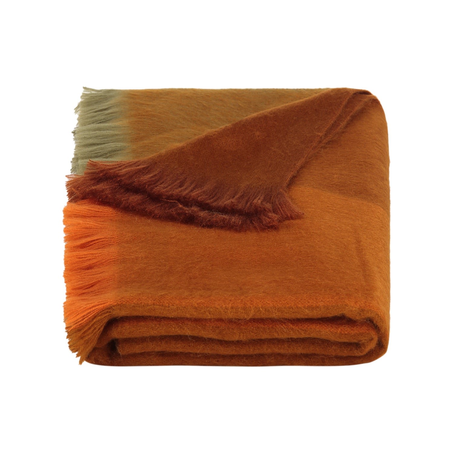 Alpaca Loca Women's Scarf/shawl Striped Cinnamon, Terracotta, Brown - Alpaca Wool In Brown