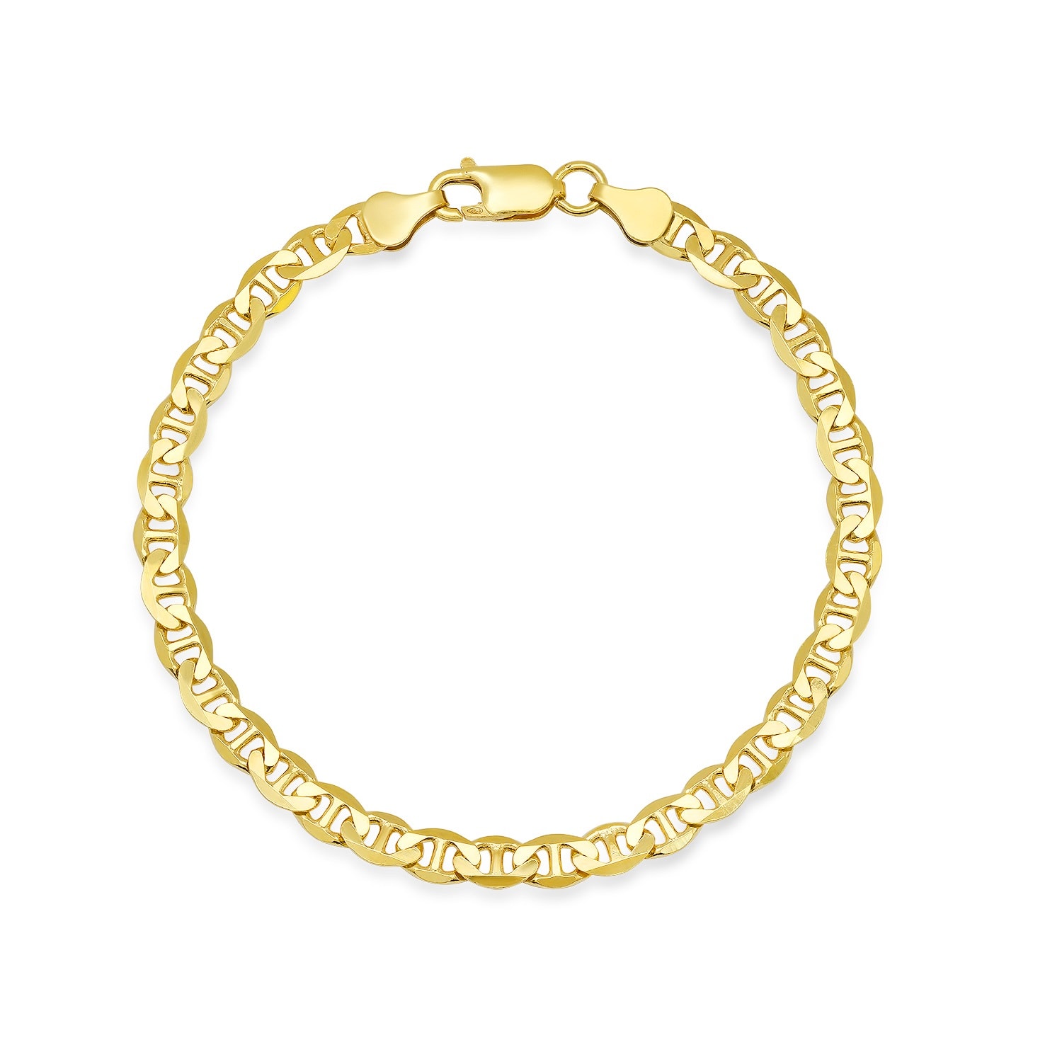 Kylie Harper Mens Gold Thick 8.5" Italian Gucci Mariner Chain Bracelet