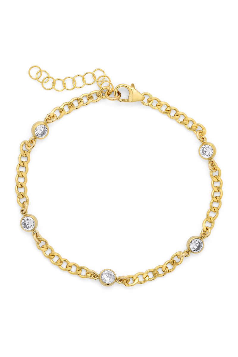 Naiia Women's Violet Cz Gemstone Gold Bracelet