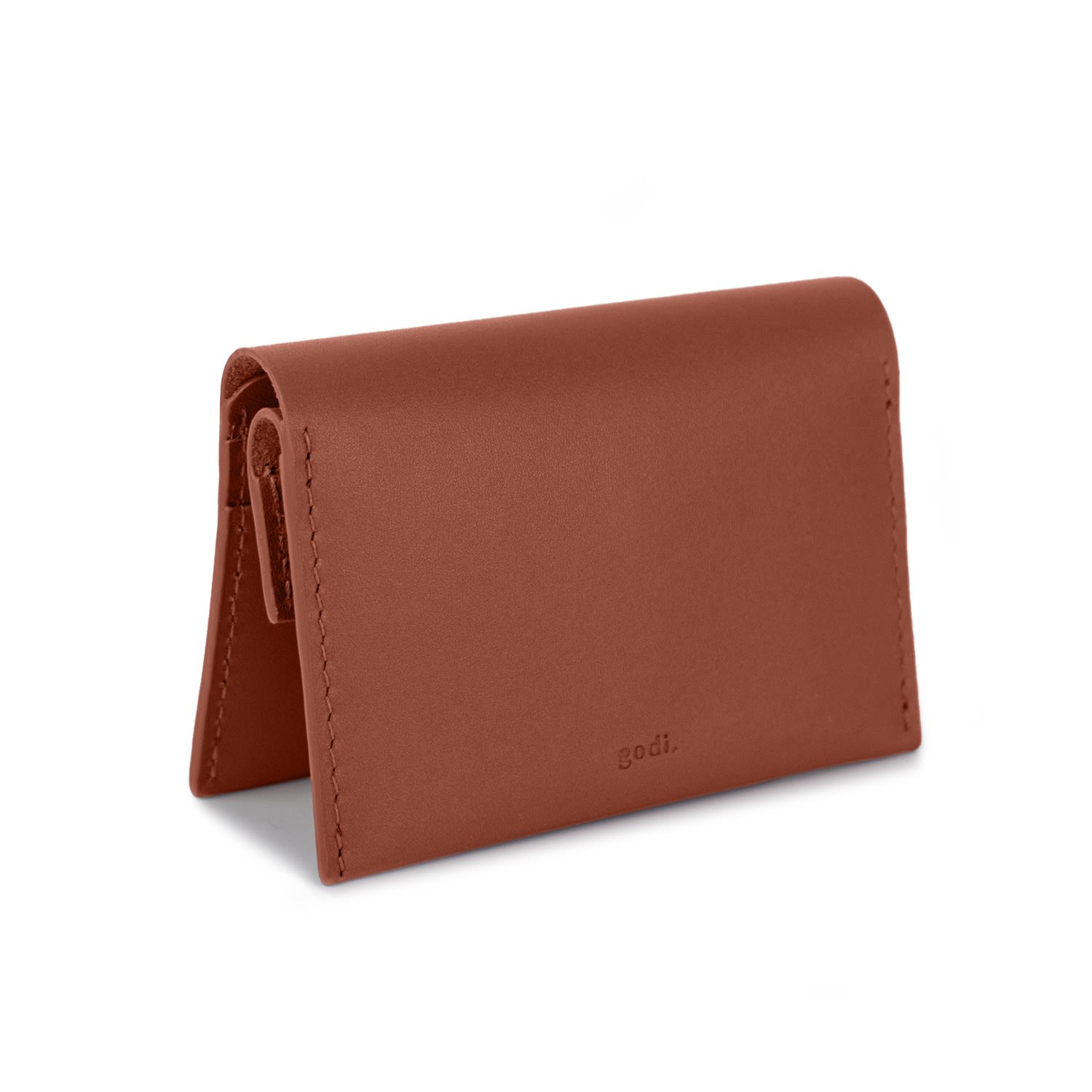 Godi. Men's Rose Gold / Brown Handmade Leather Coin & Card Wallet - Rust Brown In Burgundy