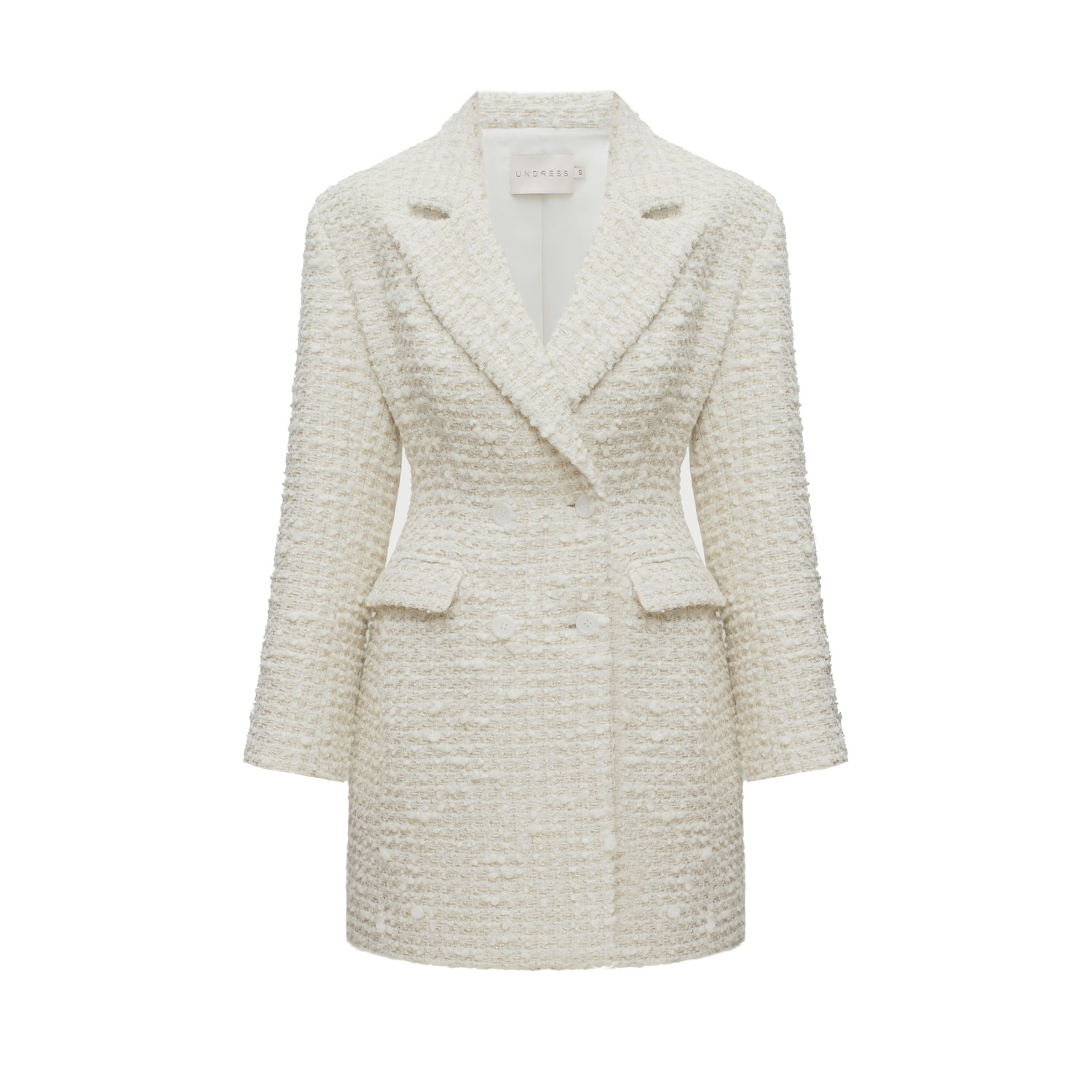 Undress Women's Neutrals / White Petra Creamy Tweed Mini Blazer Dress In White