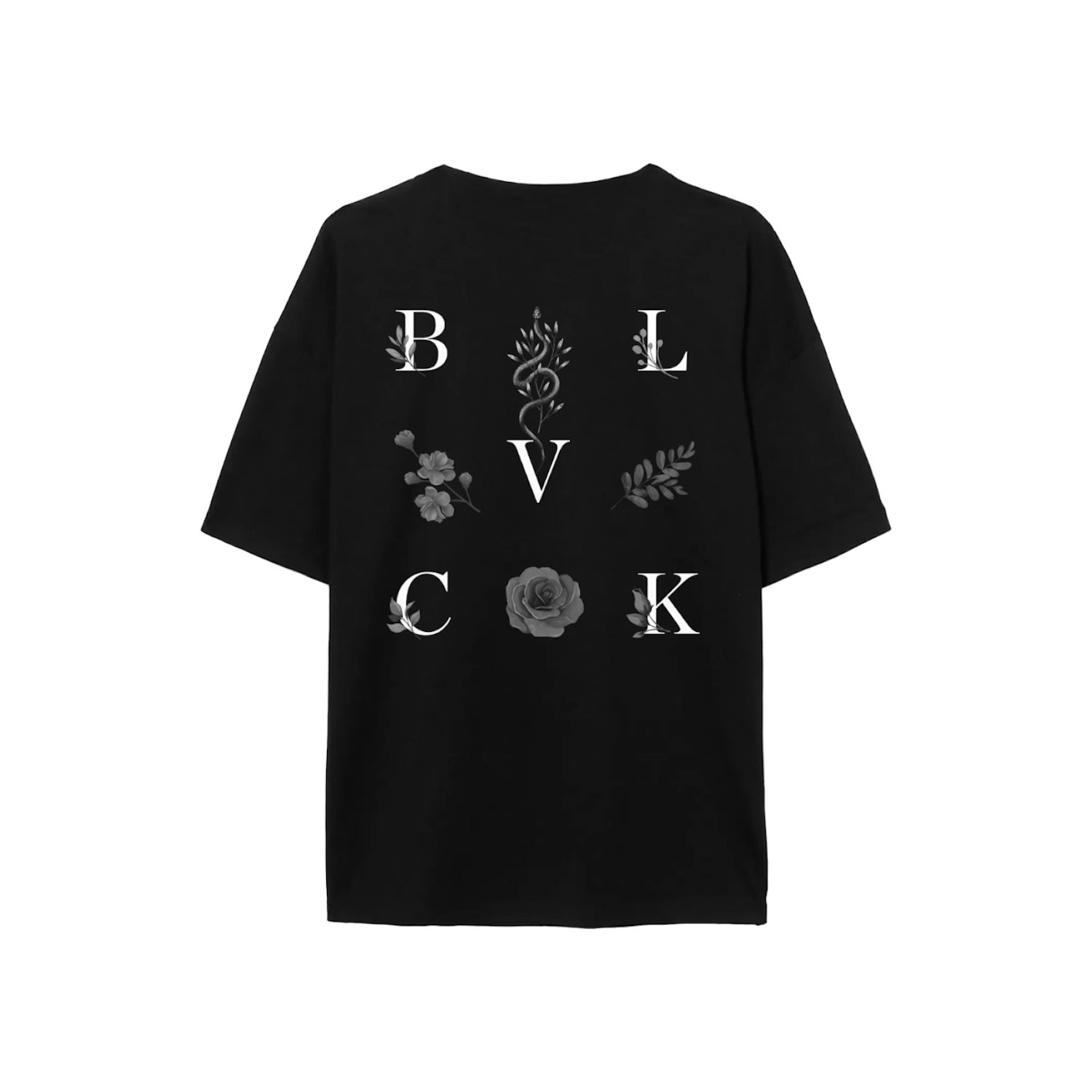 Men’s Black Blvck Floral Logo Tee Extra Small Blvck Paris