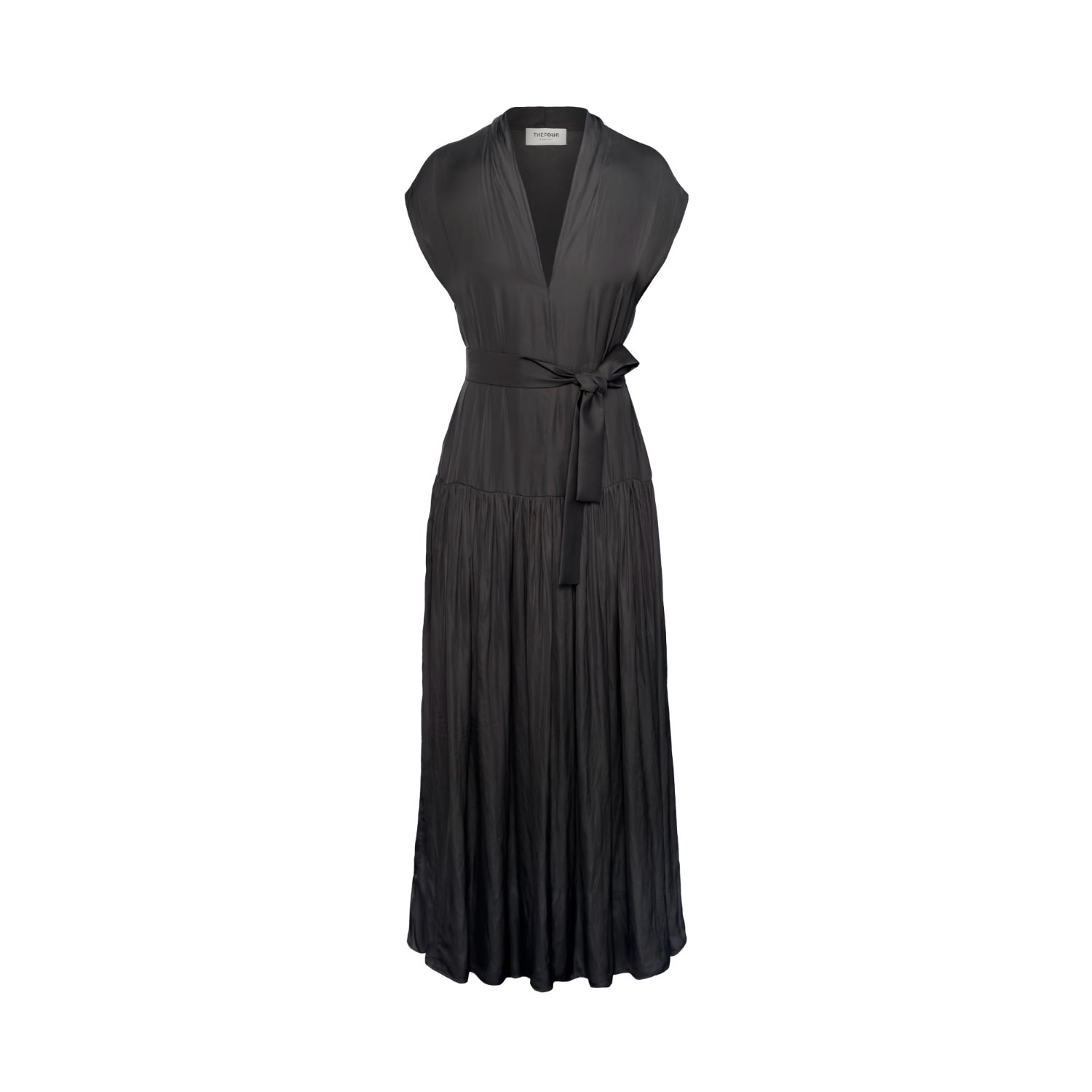 Thefour Women's Black Oisy Long Dress In Black