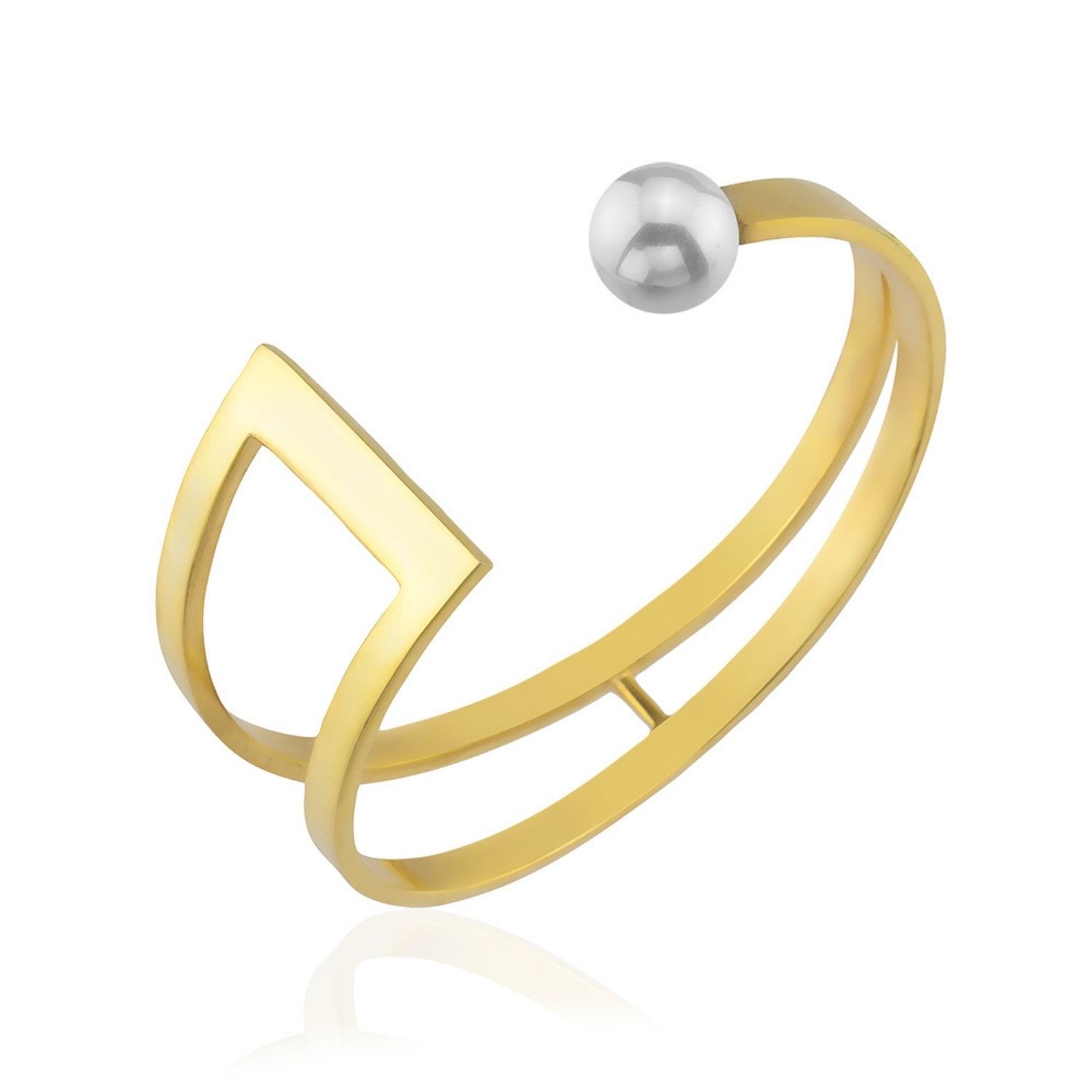 Women’s Gold Pearl Cuffs Linya Jewellery