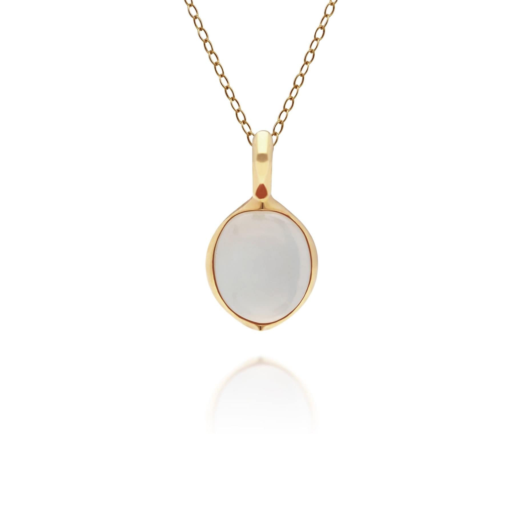 Women’s White Irregular Moonstone Pendant In Gold Plated Silver Gemondo