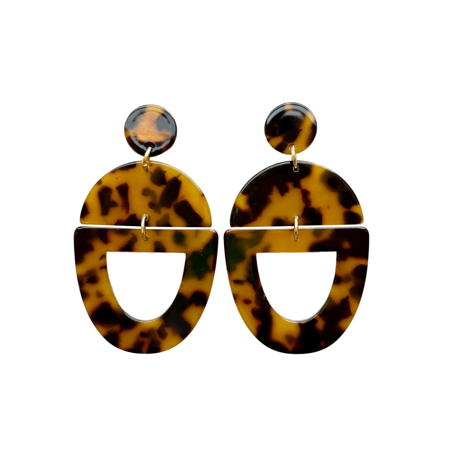 Women’s Neutrals / Brown Open Tab Drop Earrings In Totally Tortoise Closet Rehab