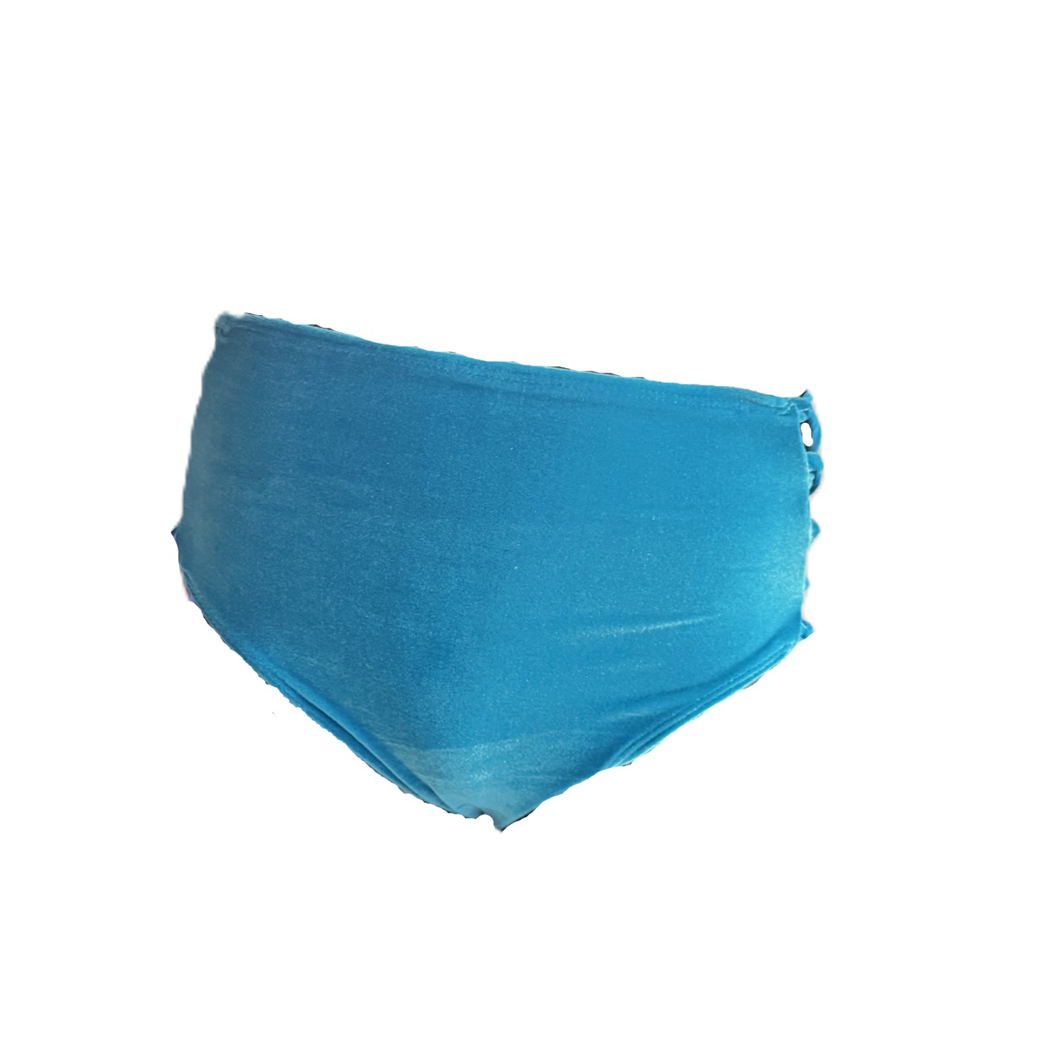 Brasini Swimwear Women's Blue Delva High Waisted Bikini Bottom - Aqua Velvet In Blue