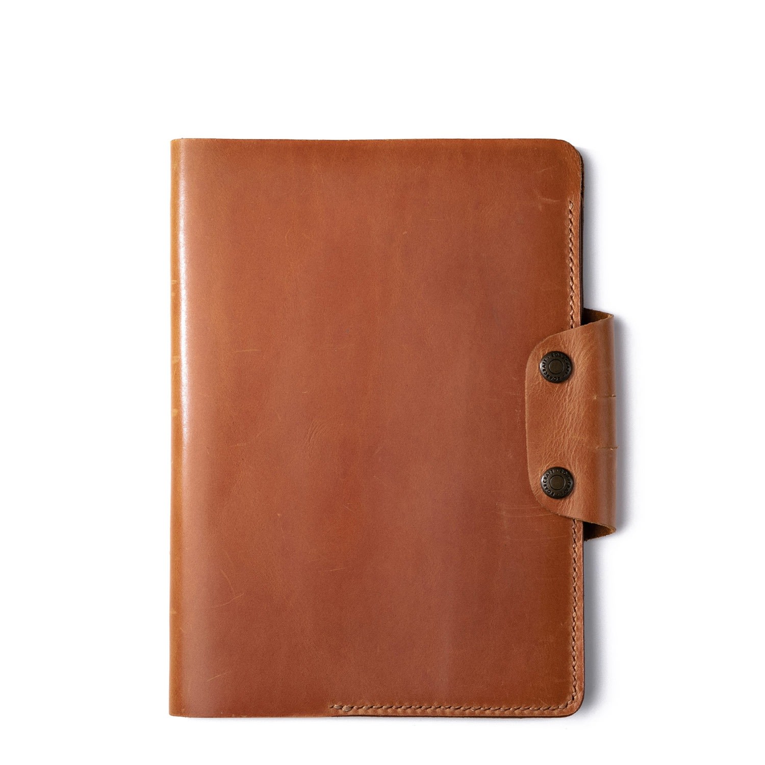 Yellow / Orange Hemingway A5 Notebook Organiser Leather Case - Cognac One Size Roarcraft