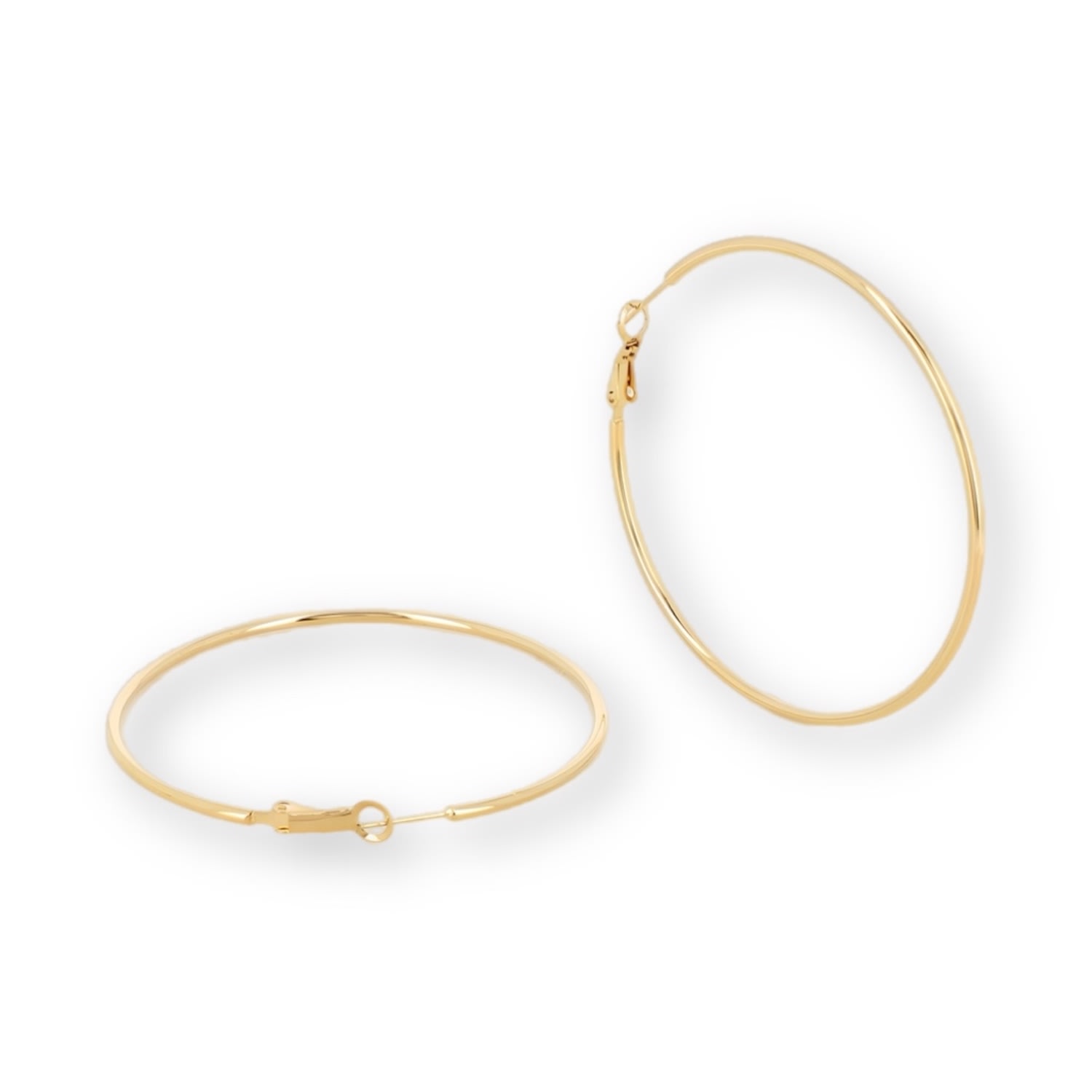 Mink&ivy Women's The Mia Thin Gold Hoops Extra Large Tarnish Free In Gold