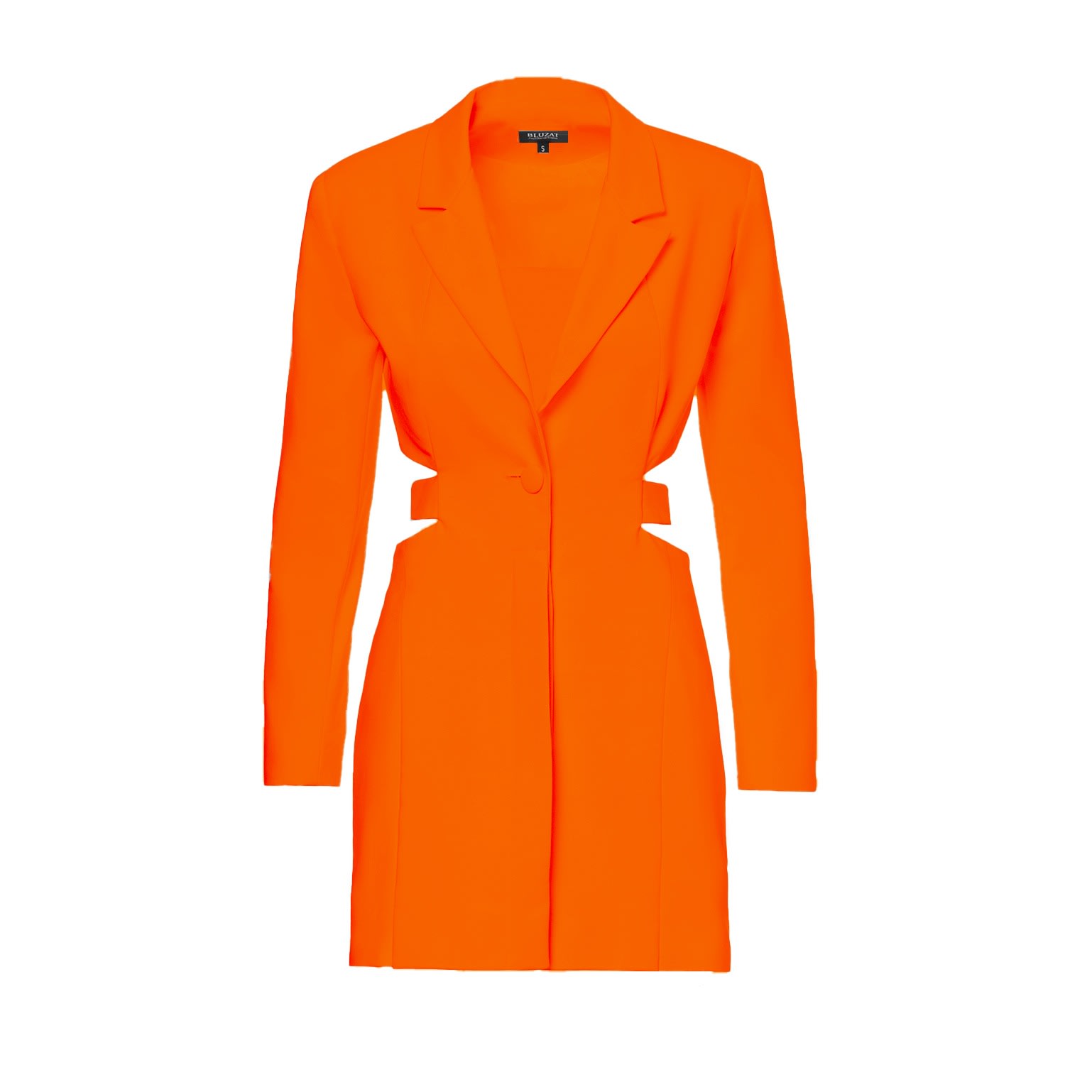 Women’s Yellow / Orange Orange Deconstructed Mini Blazer Dress Medium Bluzat
