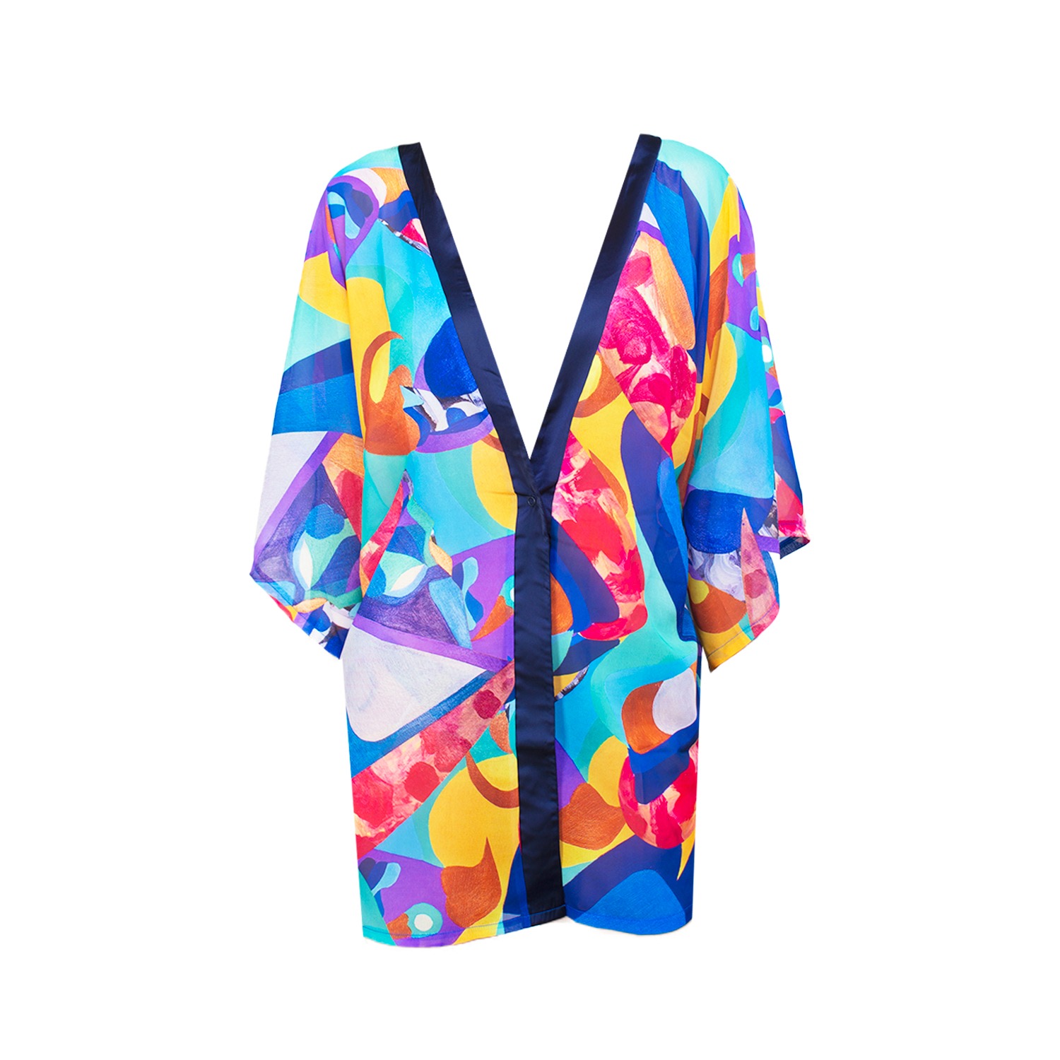 Aulala Paris Women's Aulala X Risbo - Art Printed Beachwear Kimono - Multicolour In White