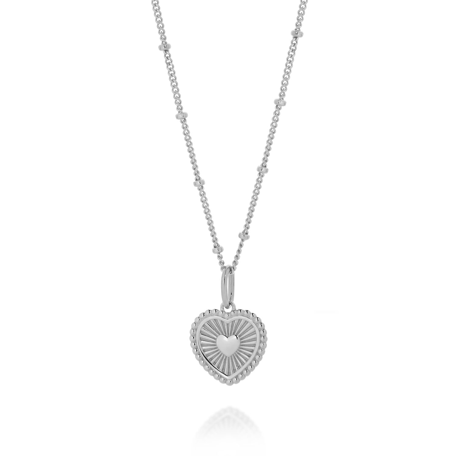 Nellou Jewellery Women's Heart Flare Necklace Sterling Silver