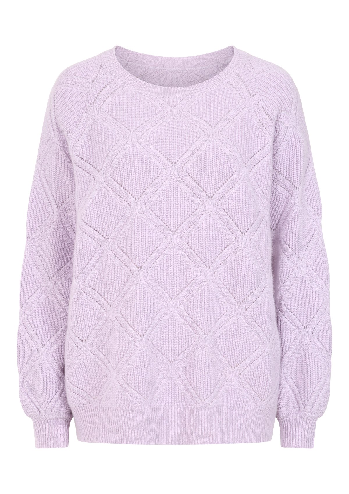 Loop Cashmere Women's Purple Diamond Stitch Sweater In Siberian Lilac In Purple