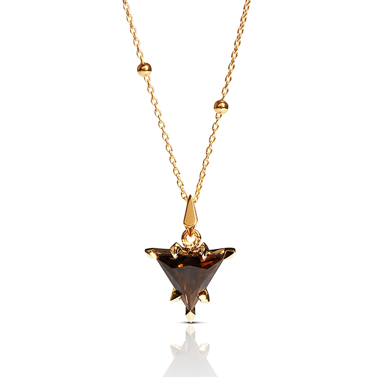 Women’s Trillion Pendant - Gold & Smokey Topaz Kasun