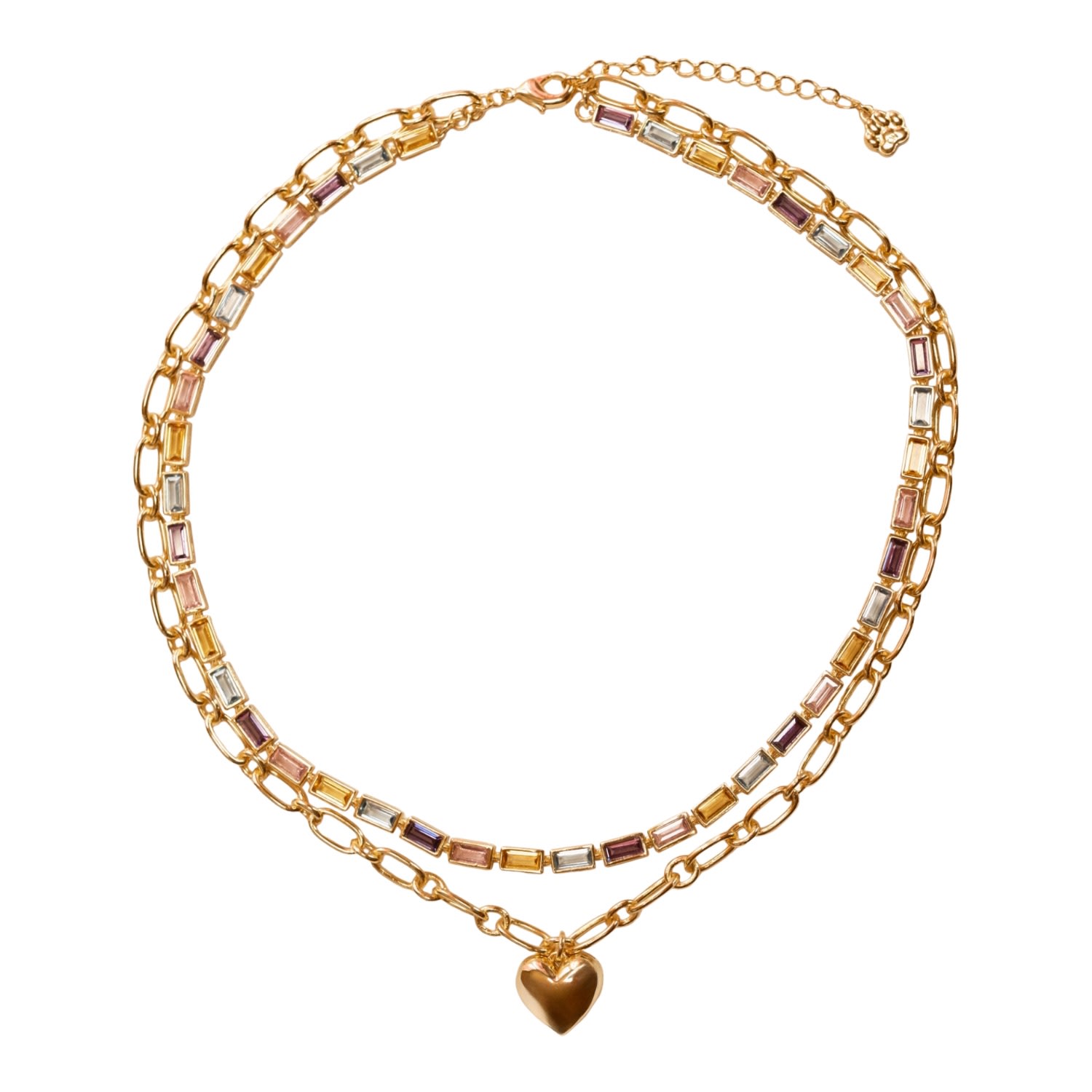 Cloud Haven Women's  Layered Heart Necklace Gold