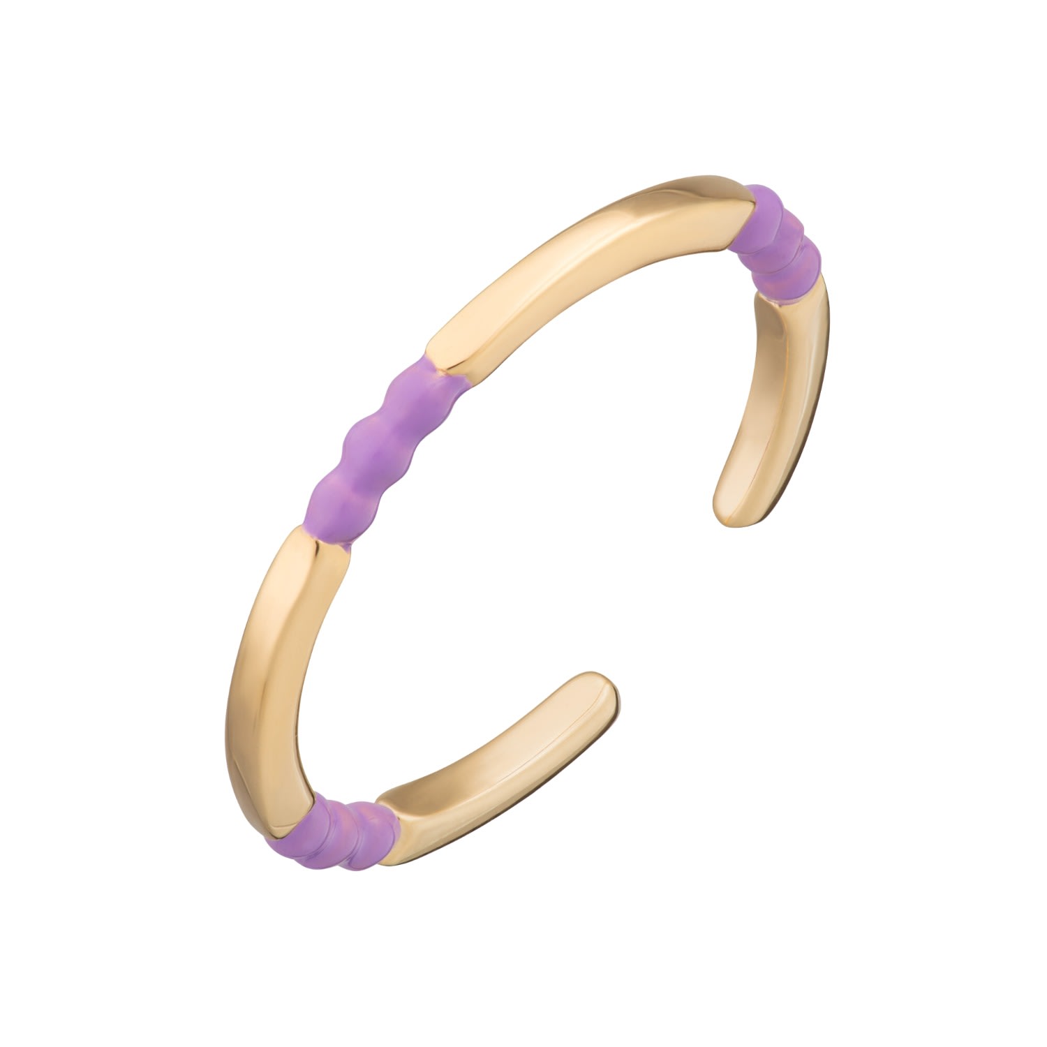 Lily Charmed Women's Gold / Orange Gold Plated Enamel Dot Stacking Ring - Purple In Multi