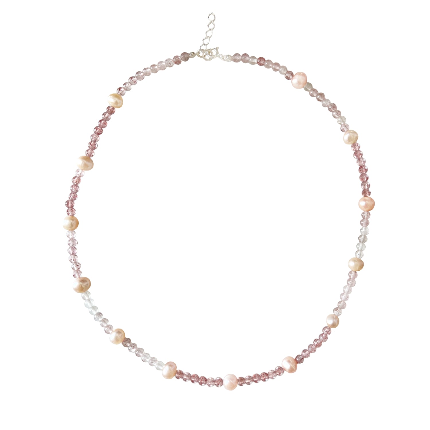 Néo Parisian Women's Pink / Purple / White Pink Pearl Necklace With Strawberry Quartz Beads In Burgundy